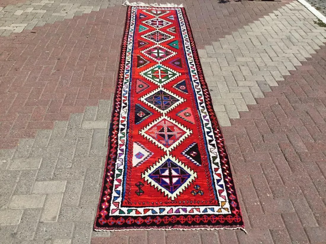 Red Anatolin Runner Rug - 146" X 35" - 7