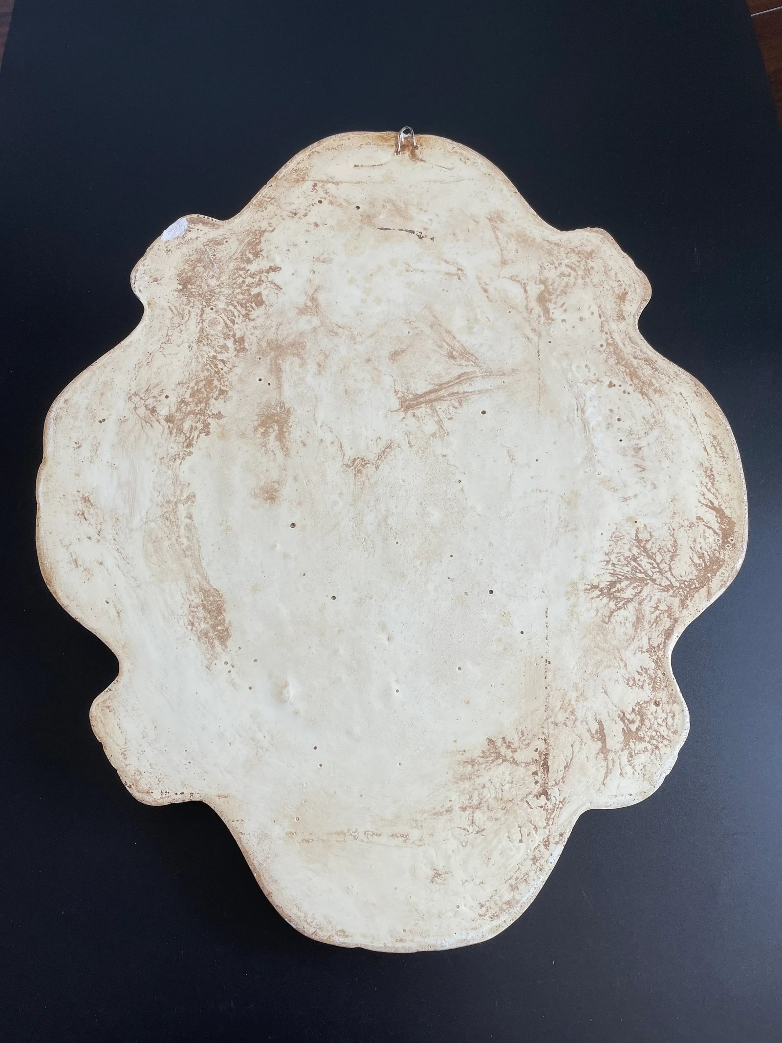 Vintage Cherub Playing Violin Architectural Medallion Plaster Plaque - 6
