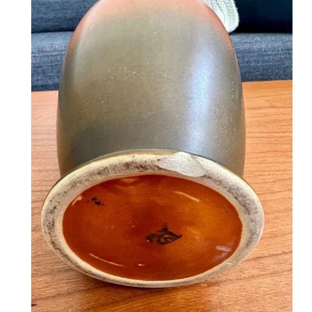 1920s Roseville Rosecraft, Ombre Burnt Orange and Burnt Umber, Art Pottery Vase - 8