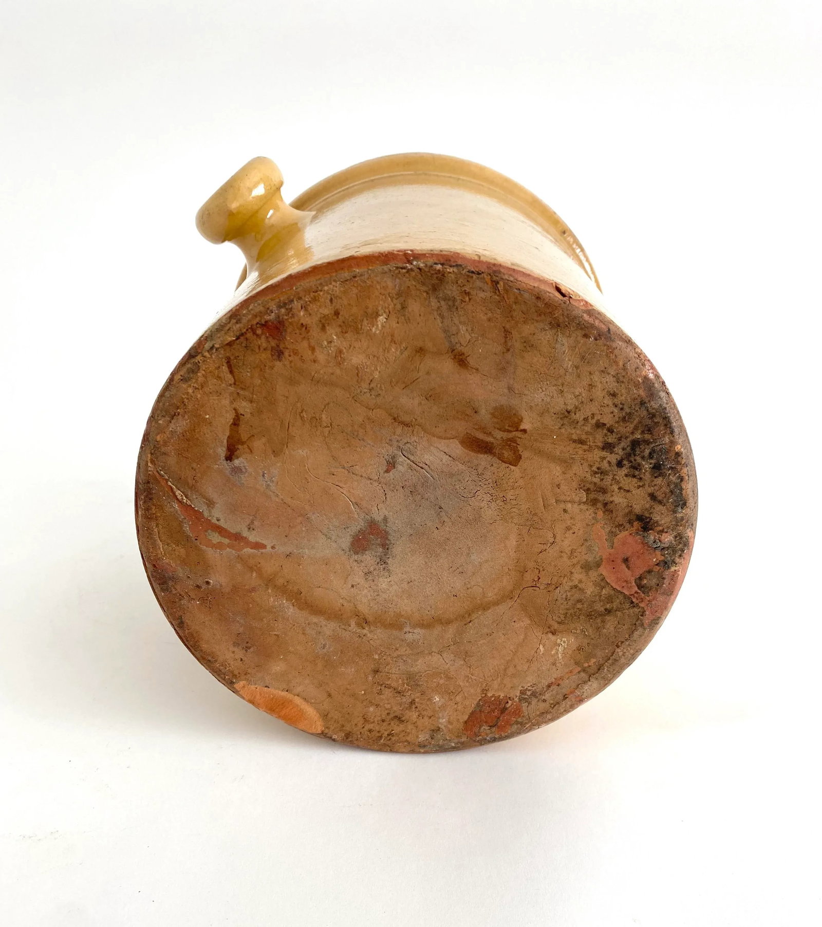 19th C French Confit Glazed Yellow Ware Preserving Jar W/ Handles - 10