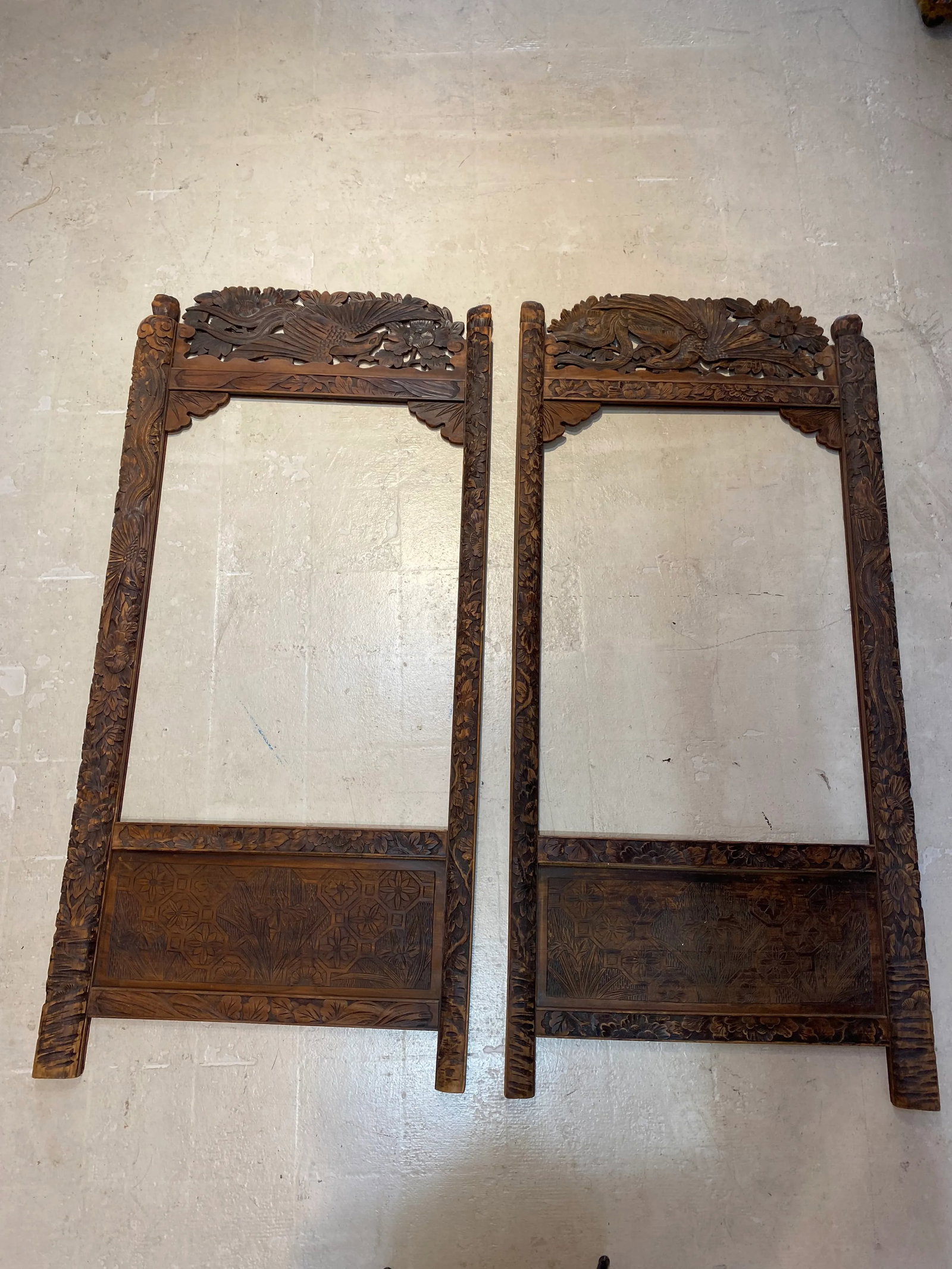Antique 1910s Chinese Screen and Room Divider - a Pair - 13