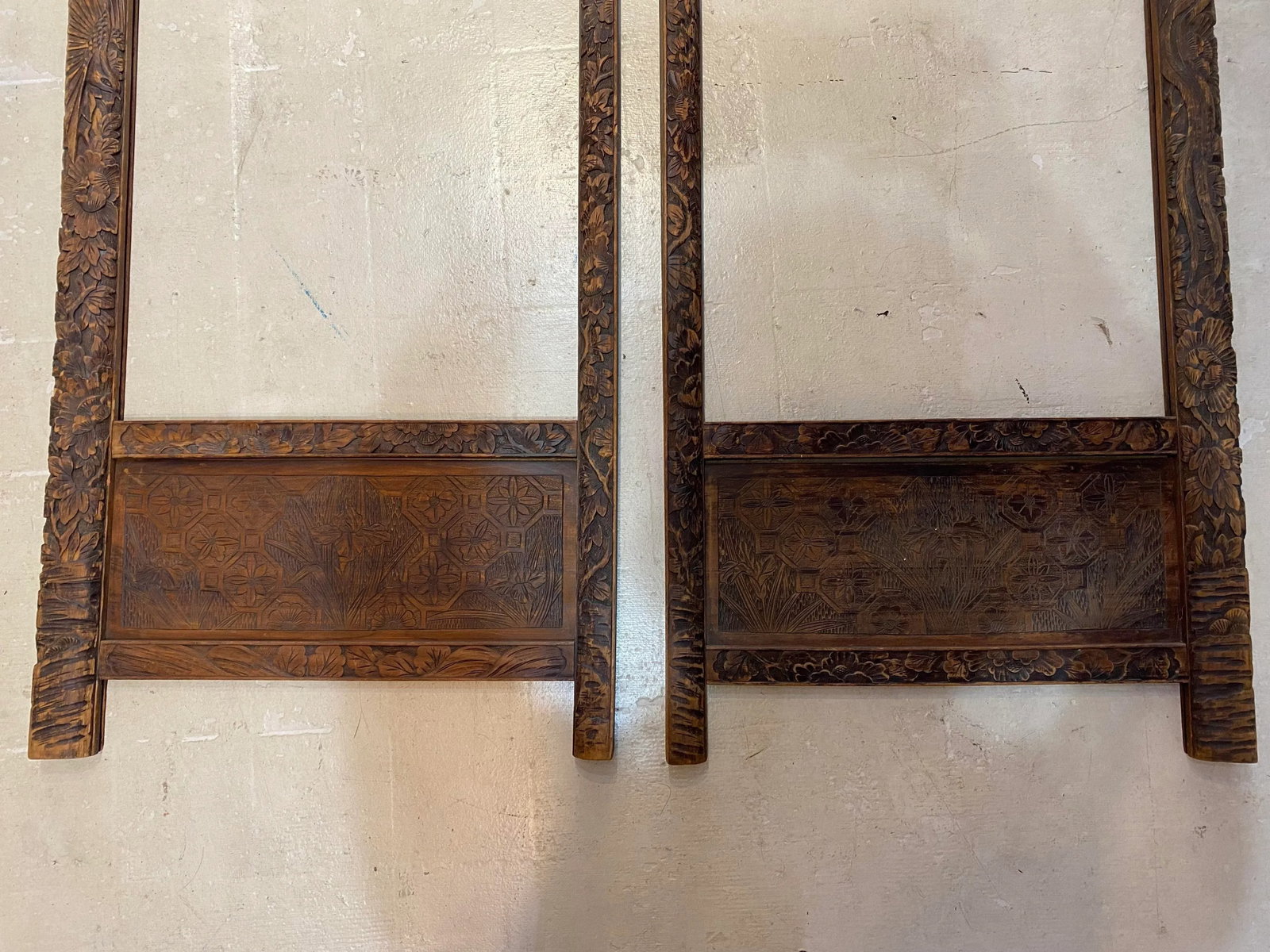 Antique 1910s Chinese Screen and Room Divider - a Pair - 7