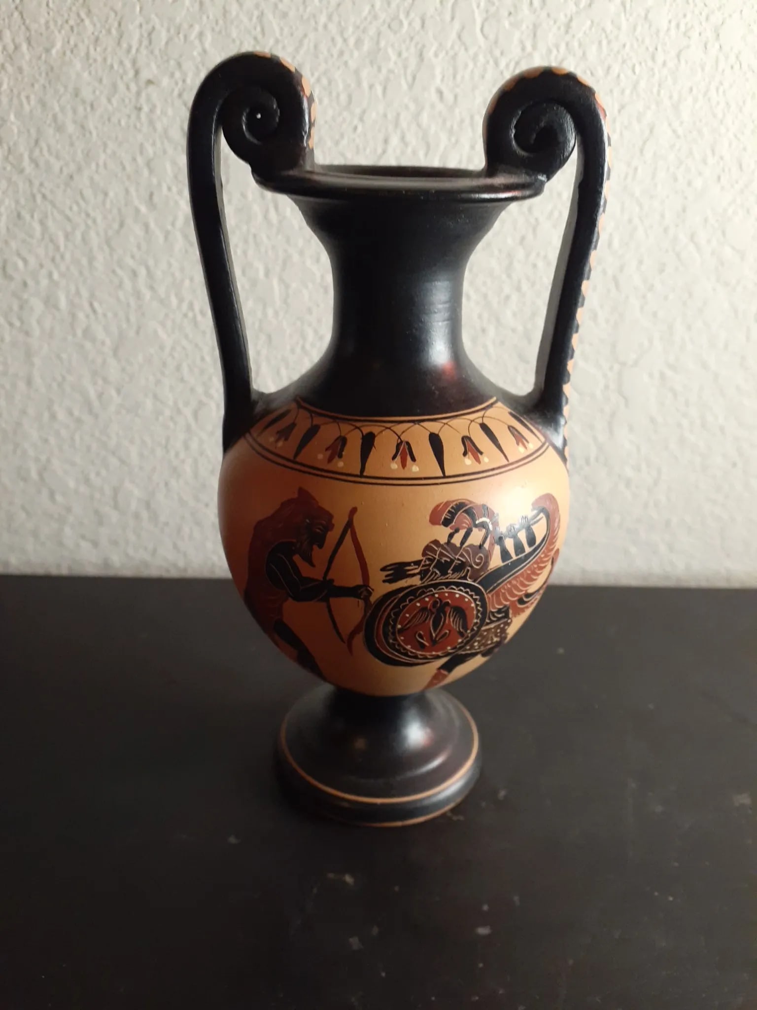 Antique Circa 1920 Hercules Greek Olpe Dual Handle Bud Vase - 2