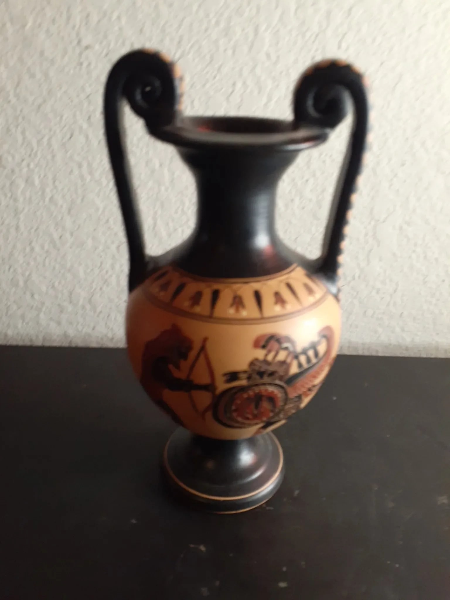 Antique Circa 1920 Hercules Greek Olpe Dual Handle Bud Vase - 7