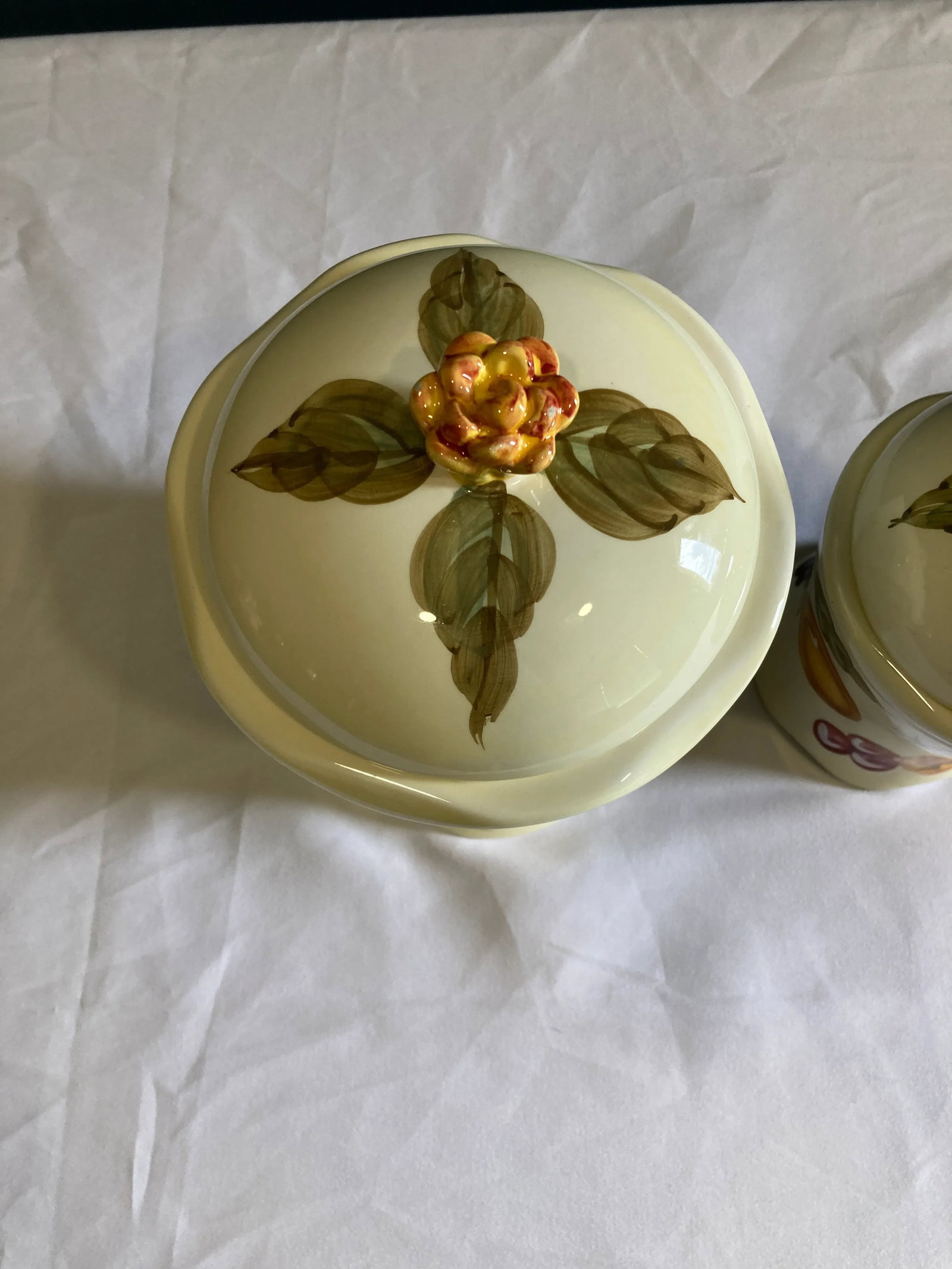 1960s Vintage French Country Fruit Canisters, Set of 2 - 4