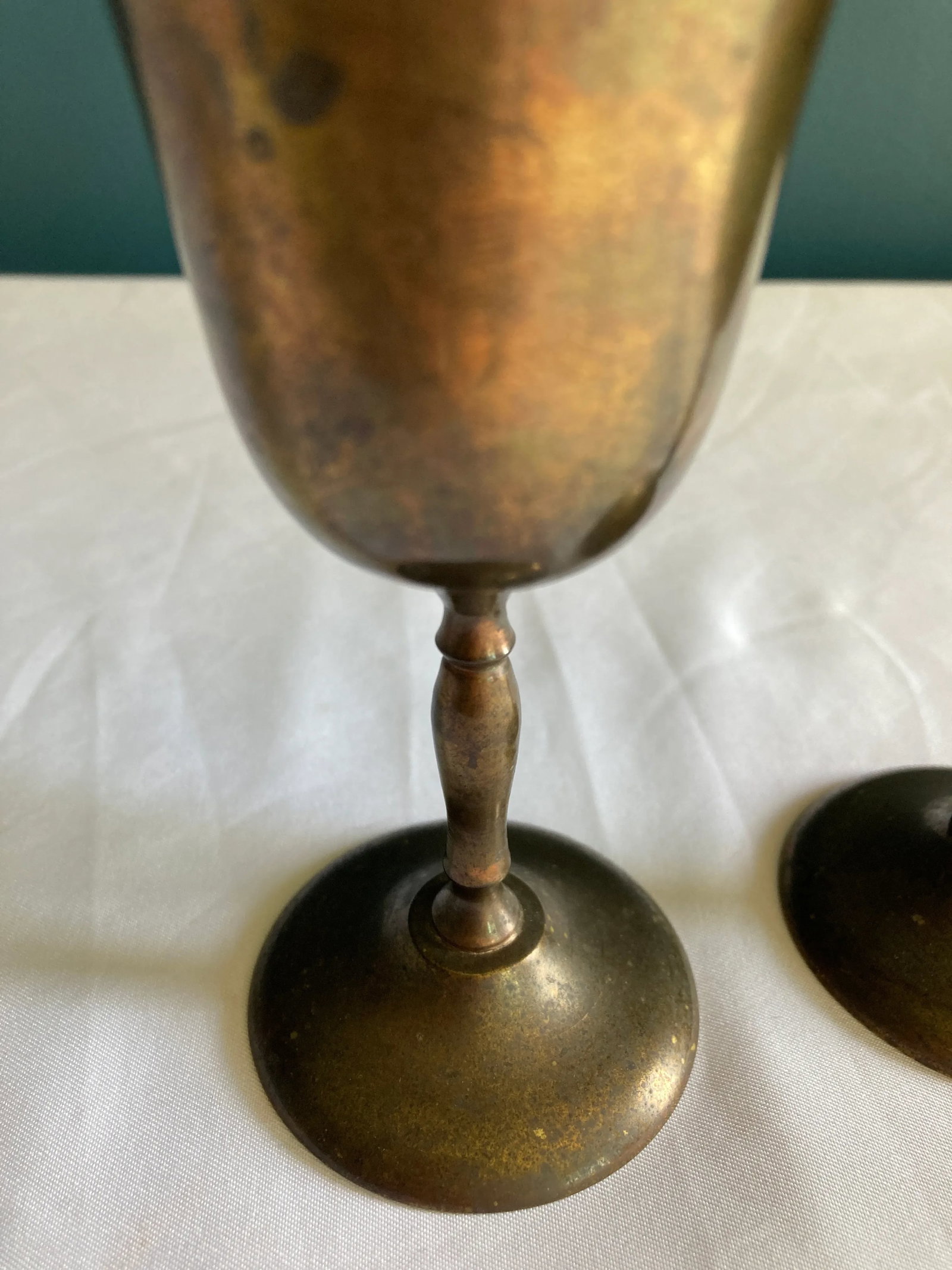 Vintage Sarna Brass Goblets- Set of 2 - 3