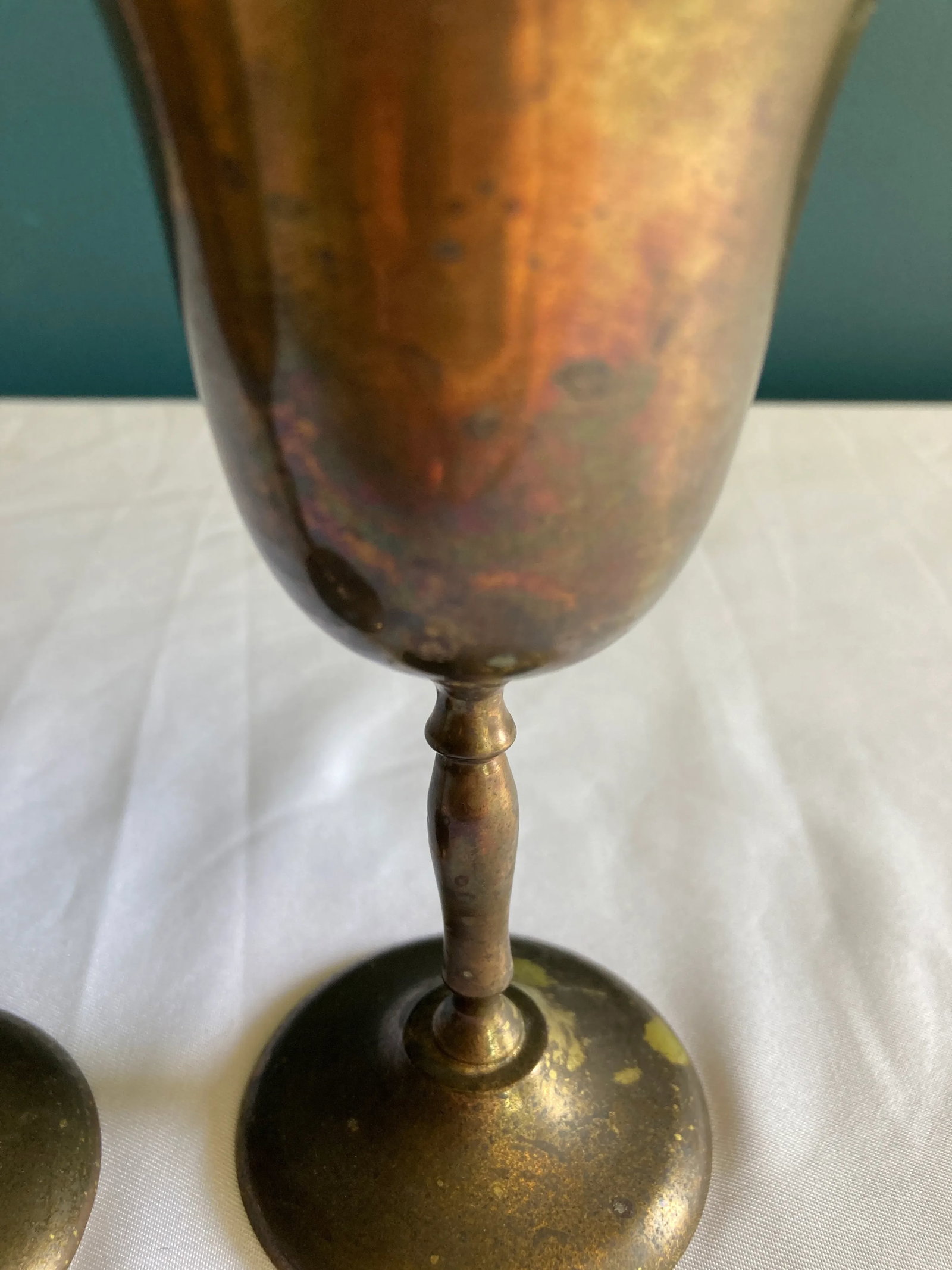 Vintage Sarna Brass Goblets- Set of 2 - 4