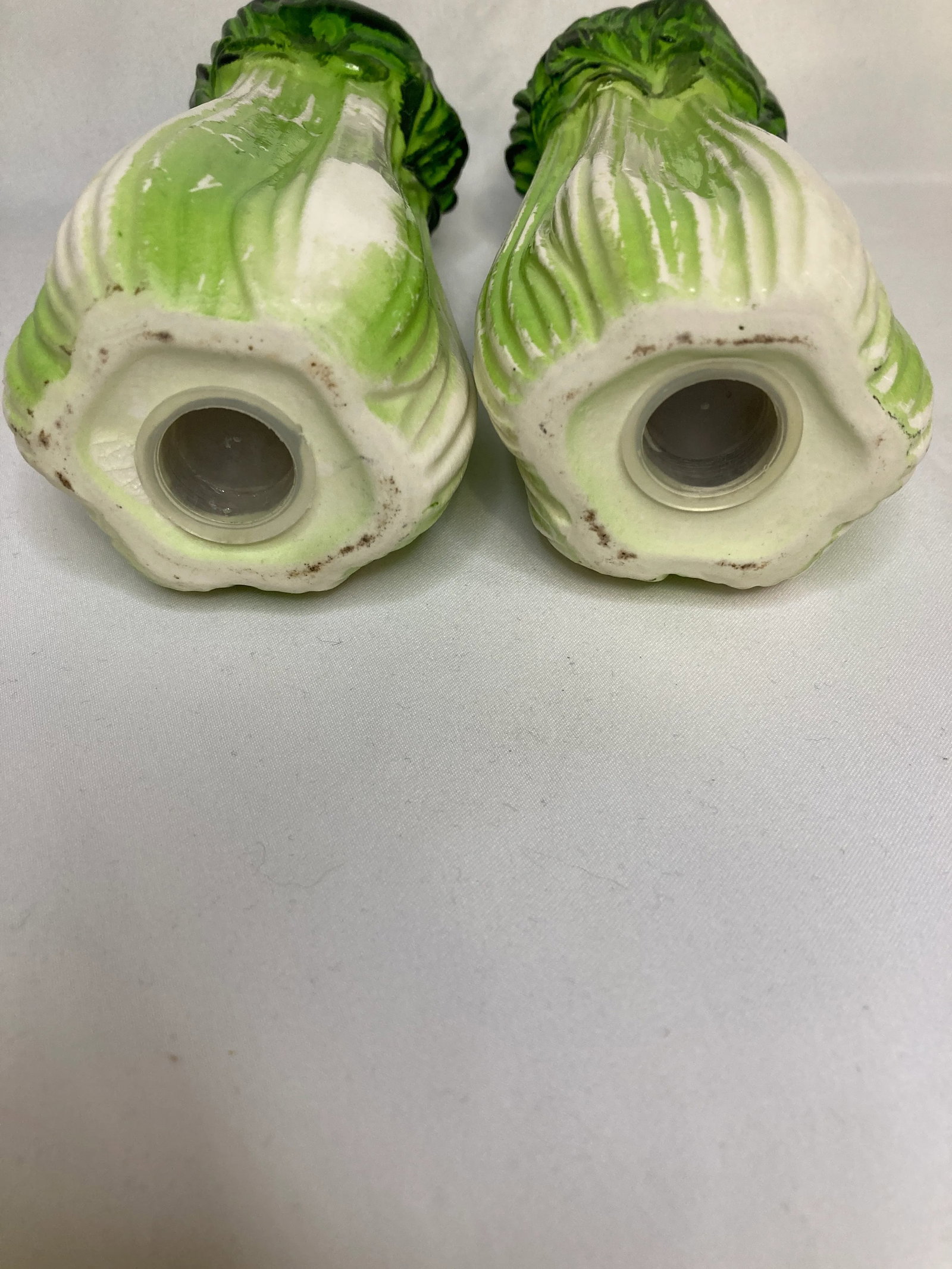 Midcentury Ceramic Lettuce Salt & Pepper Shakers- A Pair - 6