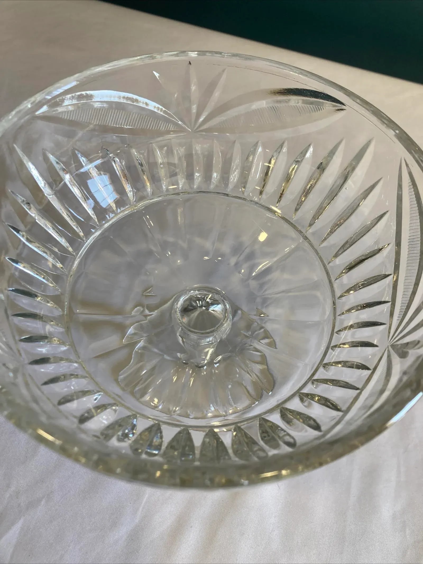 Mid-Century Glass Pedestal Candy Dish With Lid - 4