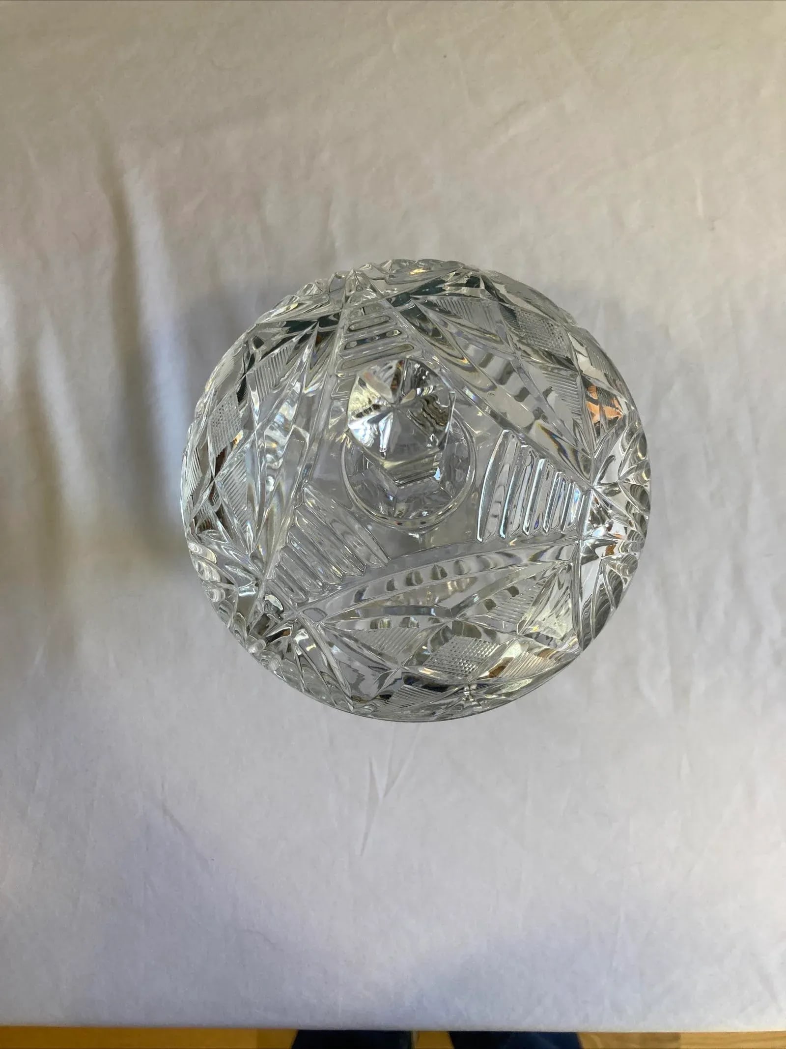 Mid-Century Glass Pedestal Candy Dish With Lid - 6
