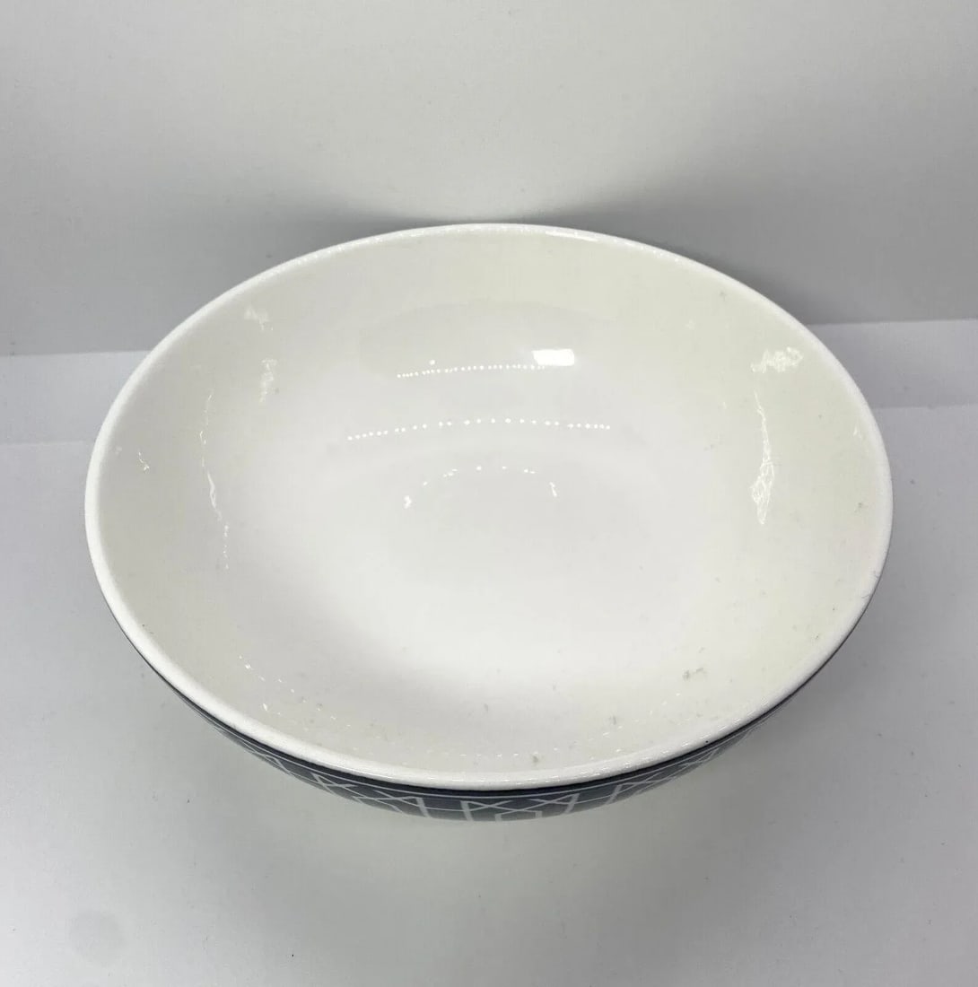 Early 21st Century Lenox Party Link Blue 3 Piece Place Setting - Blue Band/Links on Rim - 8