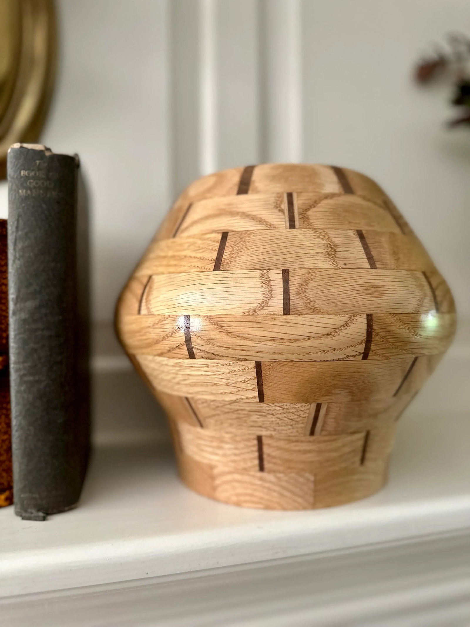 1970s Artisan Segmented Maple and Walnut Vase - 5