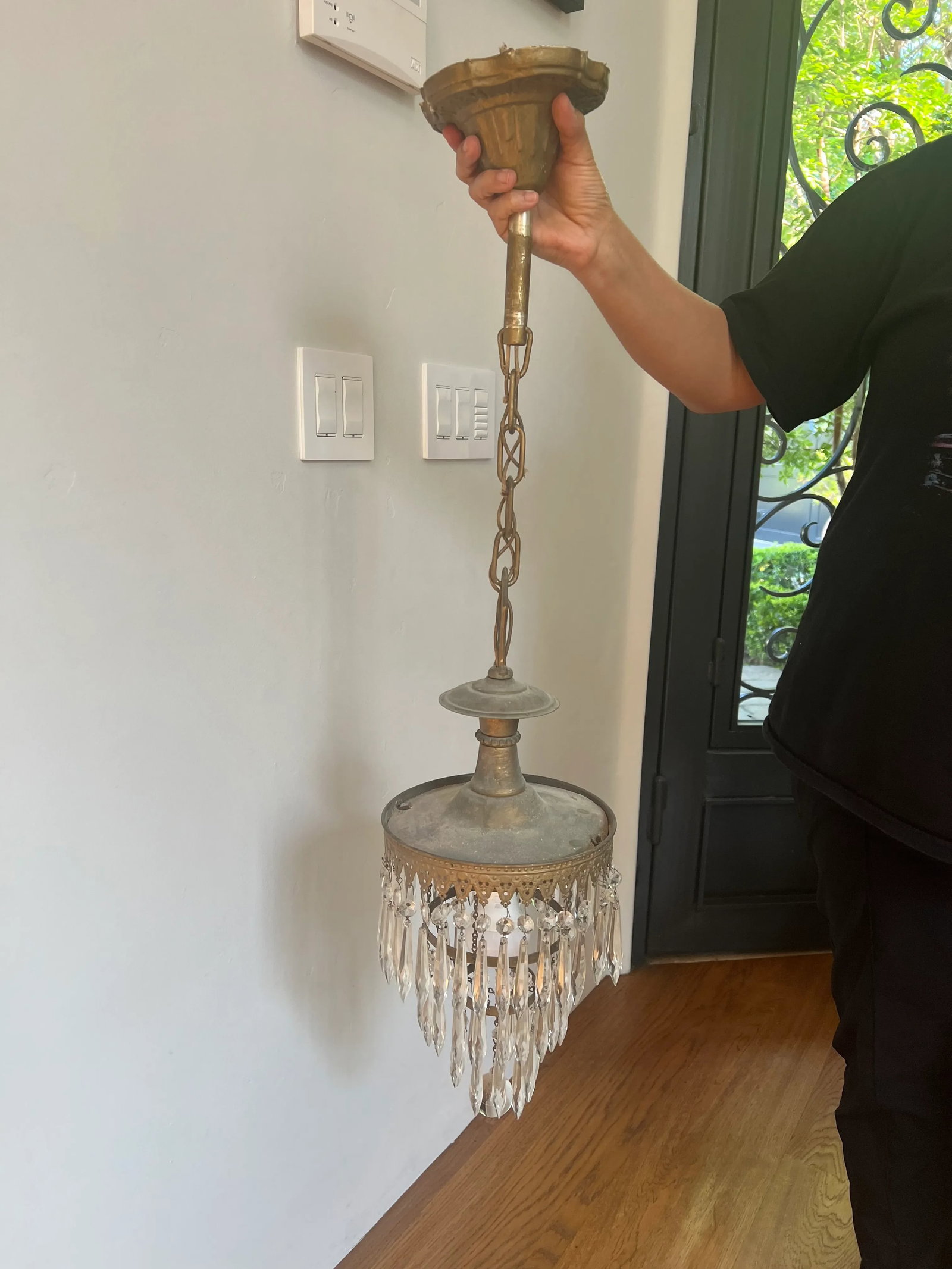 1960's Traditional Brass Rim Pendant - 2