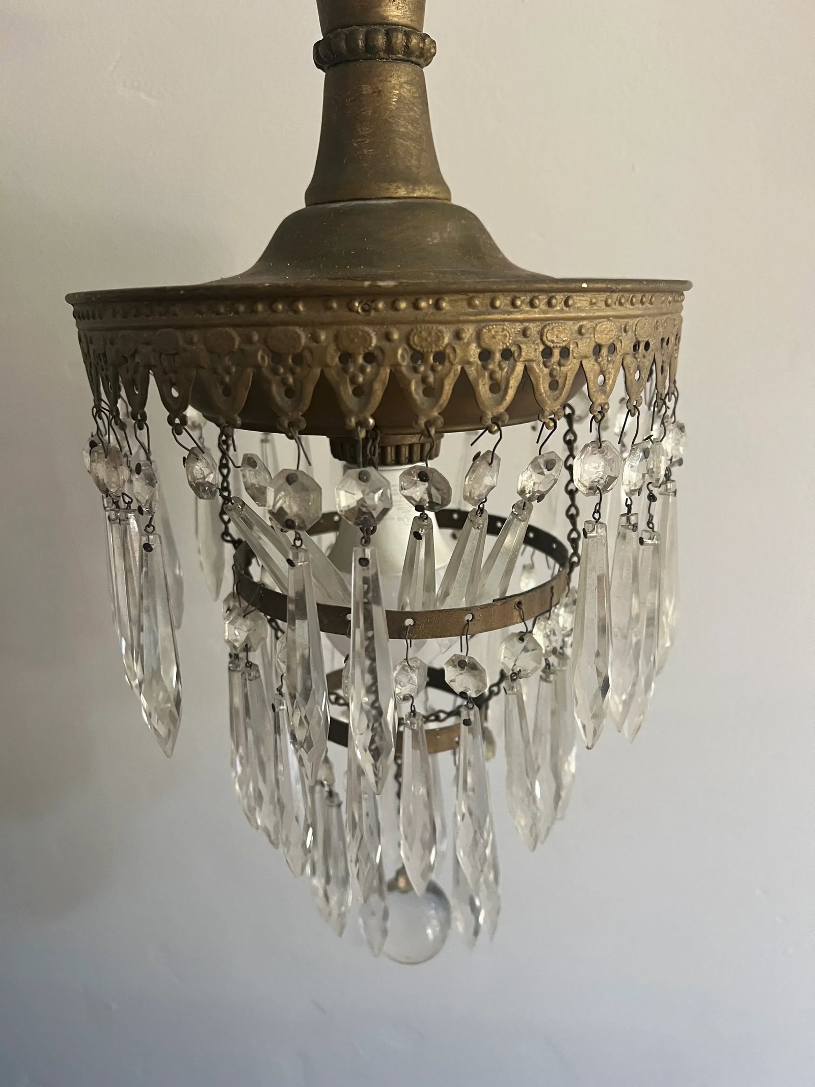 1960's Traditional Brass Rim Pendant - 3