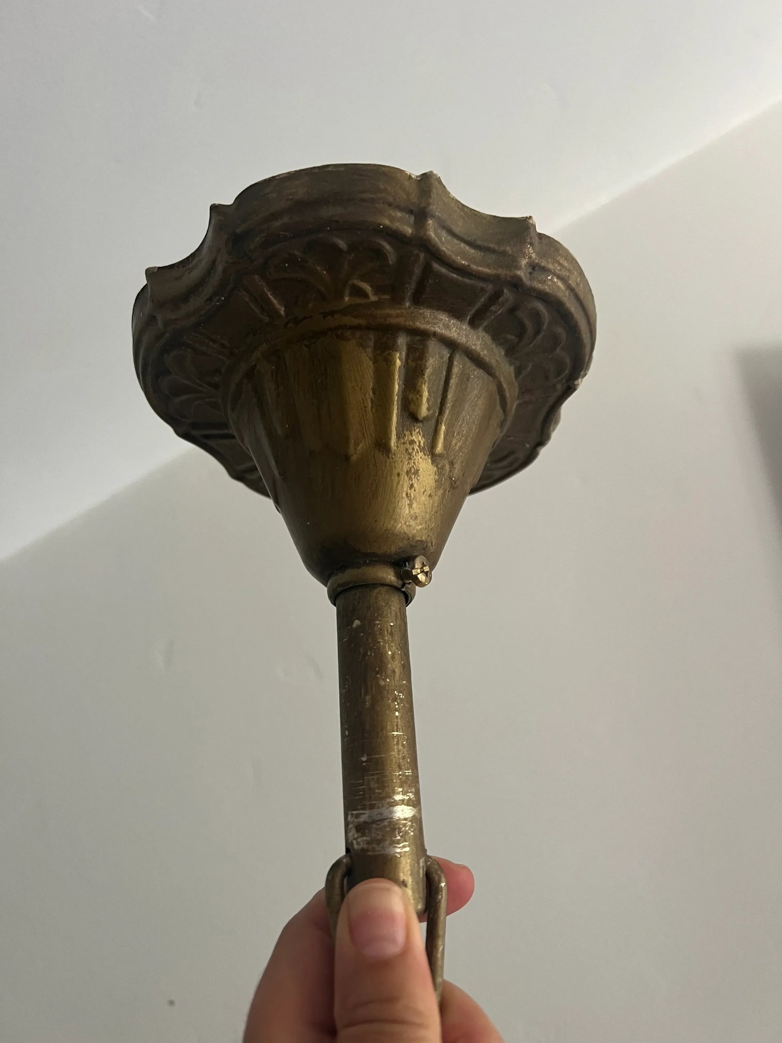 1960's Traditional Brass Rim Pendant - 5