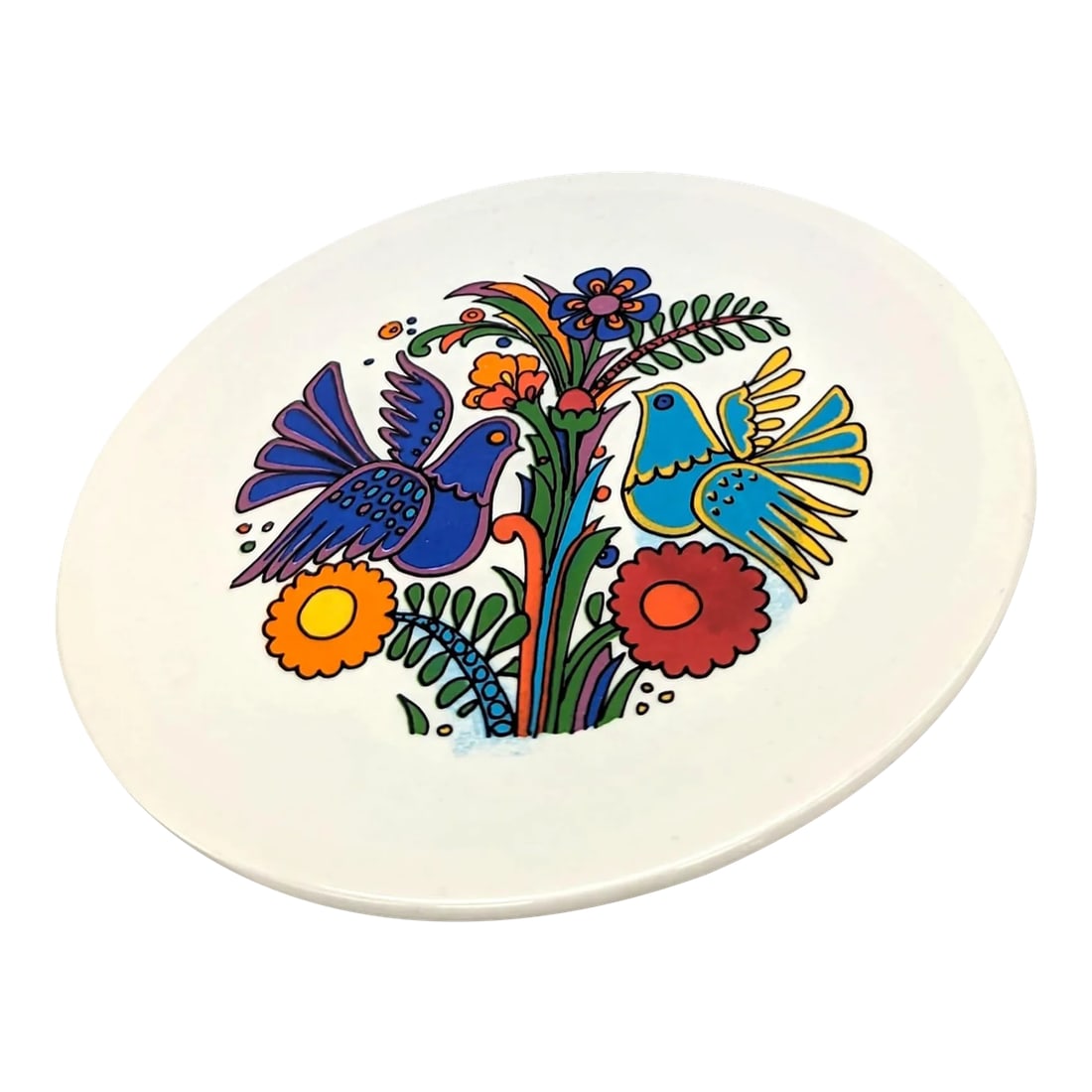 Vintage Villeroy & Boch "Acapulco" Bread Plate: Inspired by the art of Mexico and created by Crisrtiana Rauter in 1967, "Acapulco" is a bright, whimsical, and one of the most iconic dinnerware patterns of the 20th Century that is still highly sough