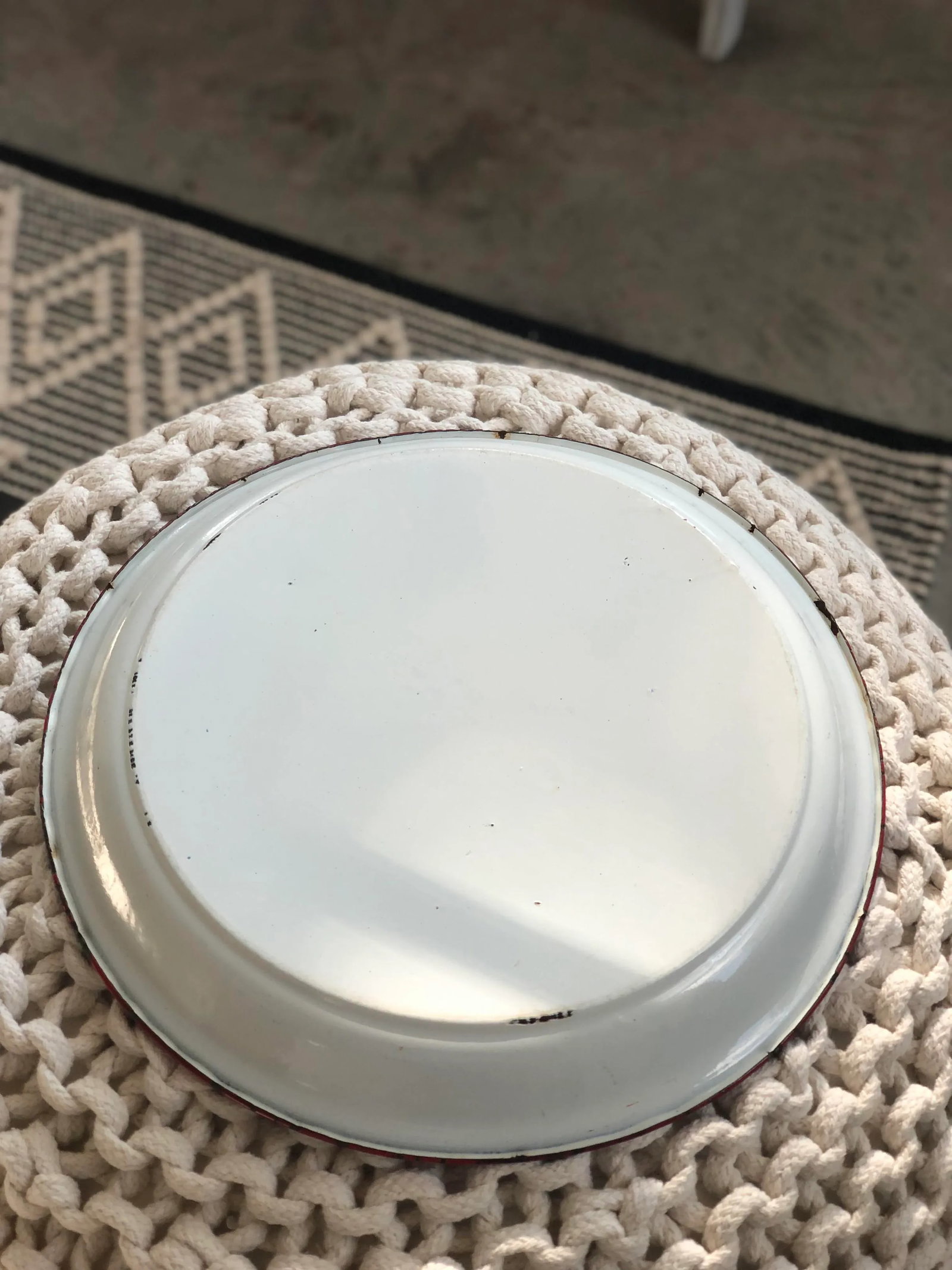 Vintage Airbrushed Enamel Metal Serving Tray - 3