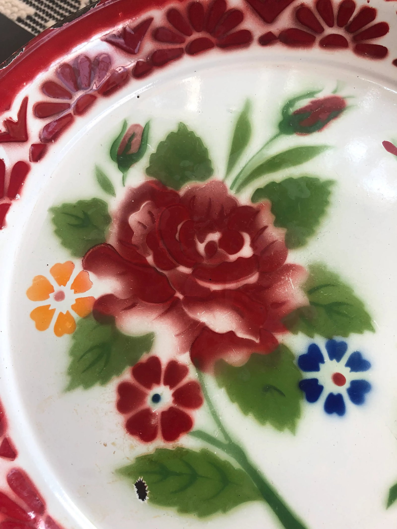 Vintage Airbrushed Enamel Metal Serving Tray - 4