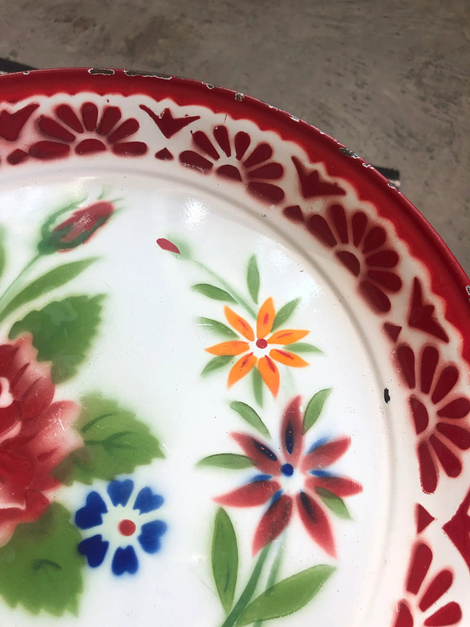 Vintage Airbrushed Enamel Metal Serving Tray - 5