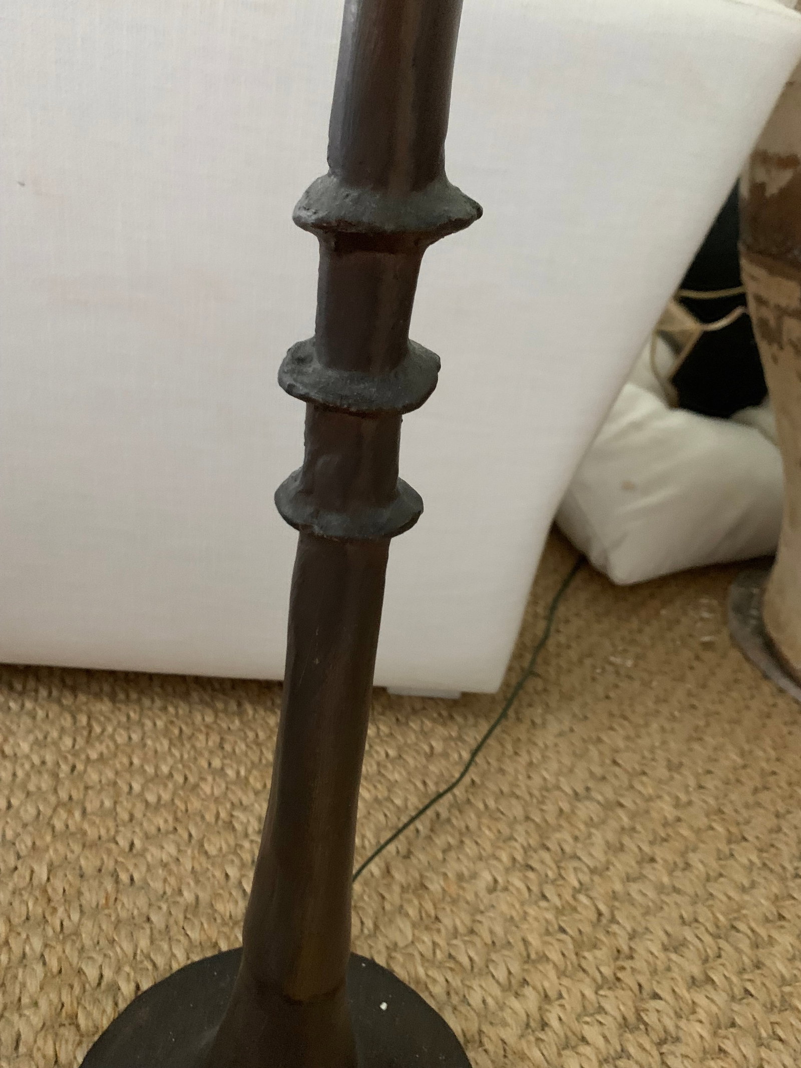 Ironies Floor Lamp With Off White Linen Shade - 6
