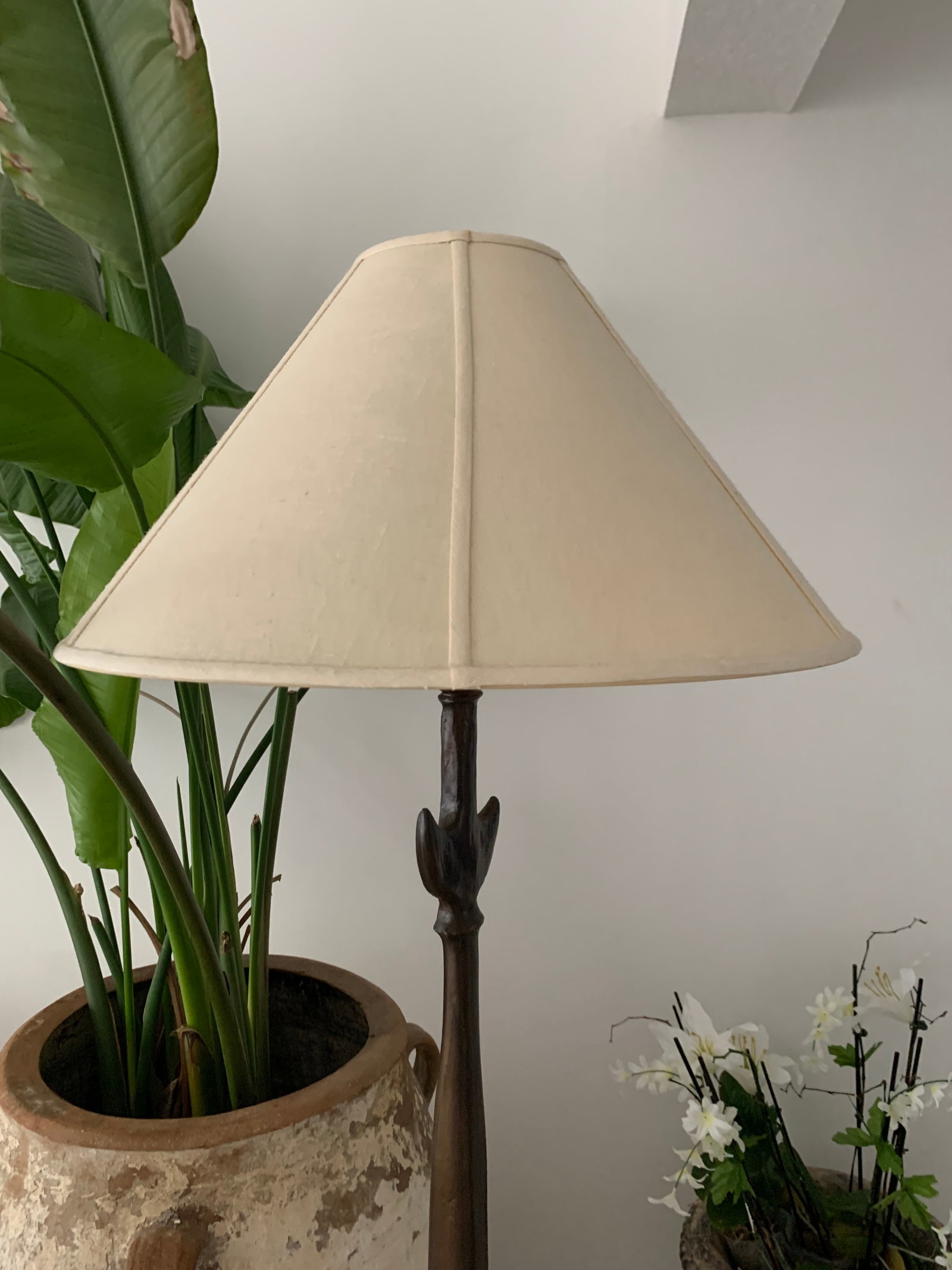 Ironies Floor Lamp With Off White Linen Shade - 8