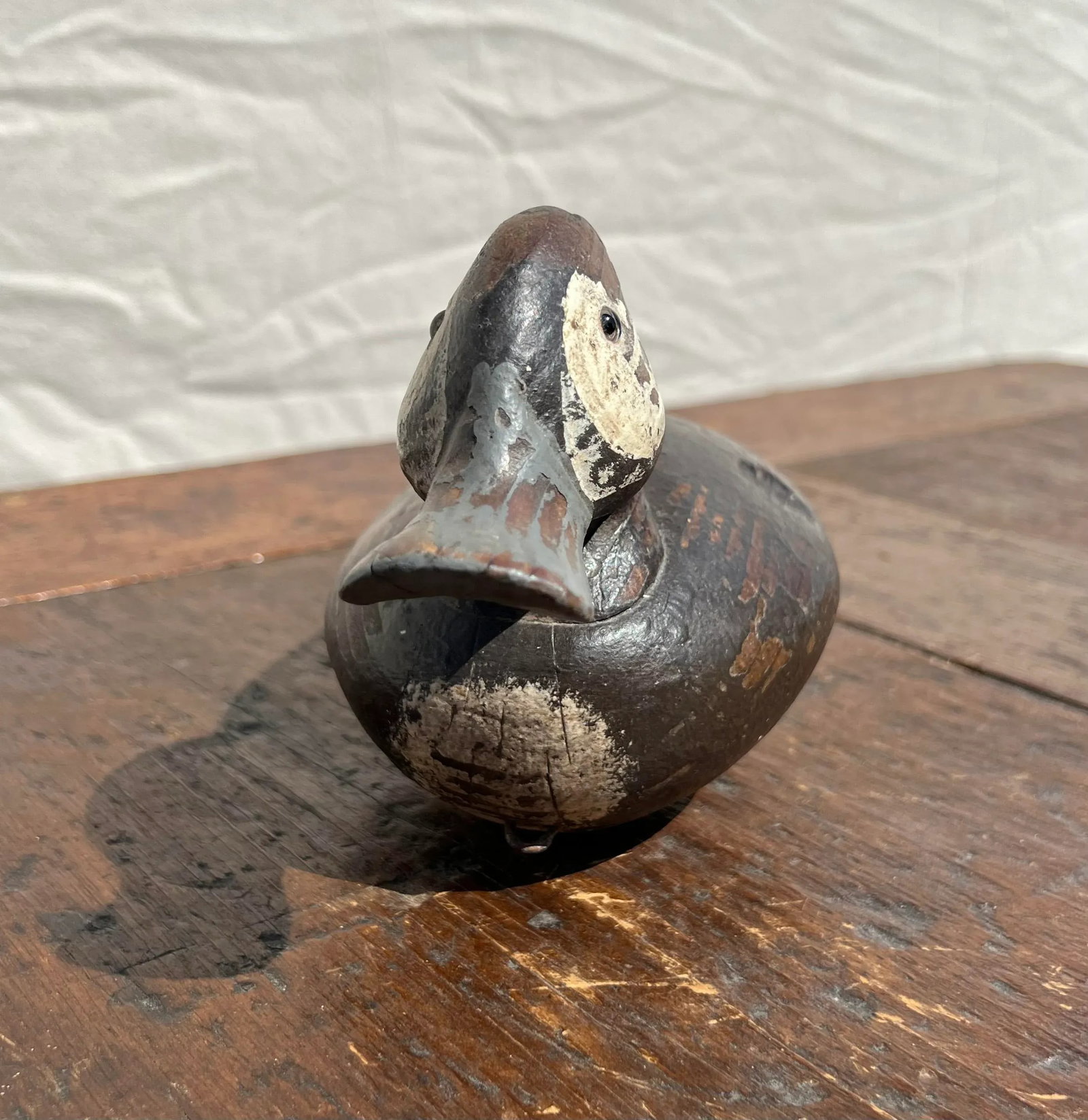 Mid-Century Hand Carved and Painted Wooden Duck Decoy - 2
