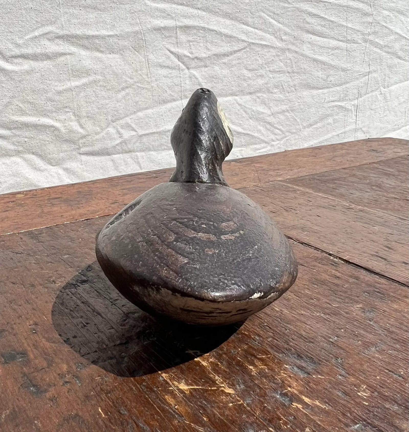 Mid-Century Hand Carved and Painted Wooden Duck Decoy - 4