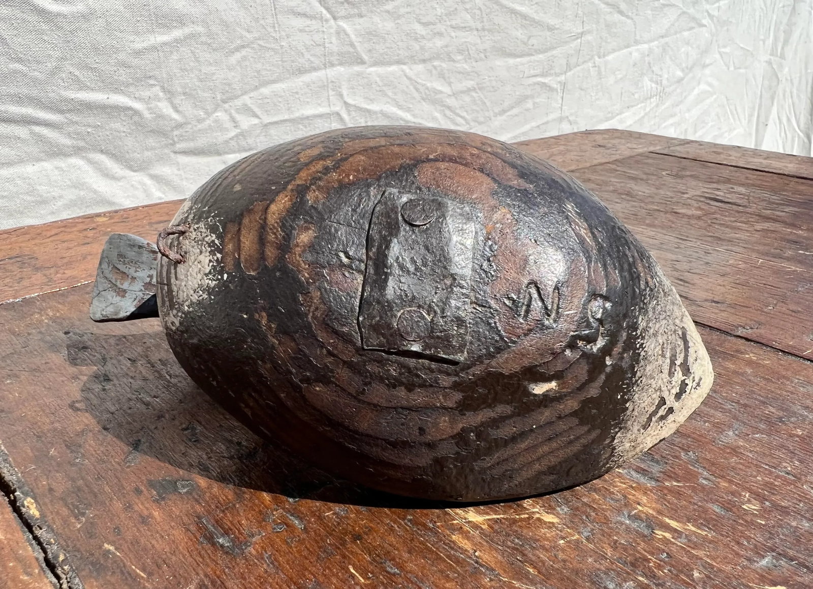 Mid-Century Hand Carved and Painted Wooden Duck Decoy - 5