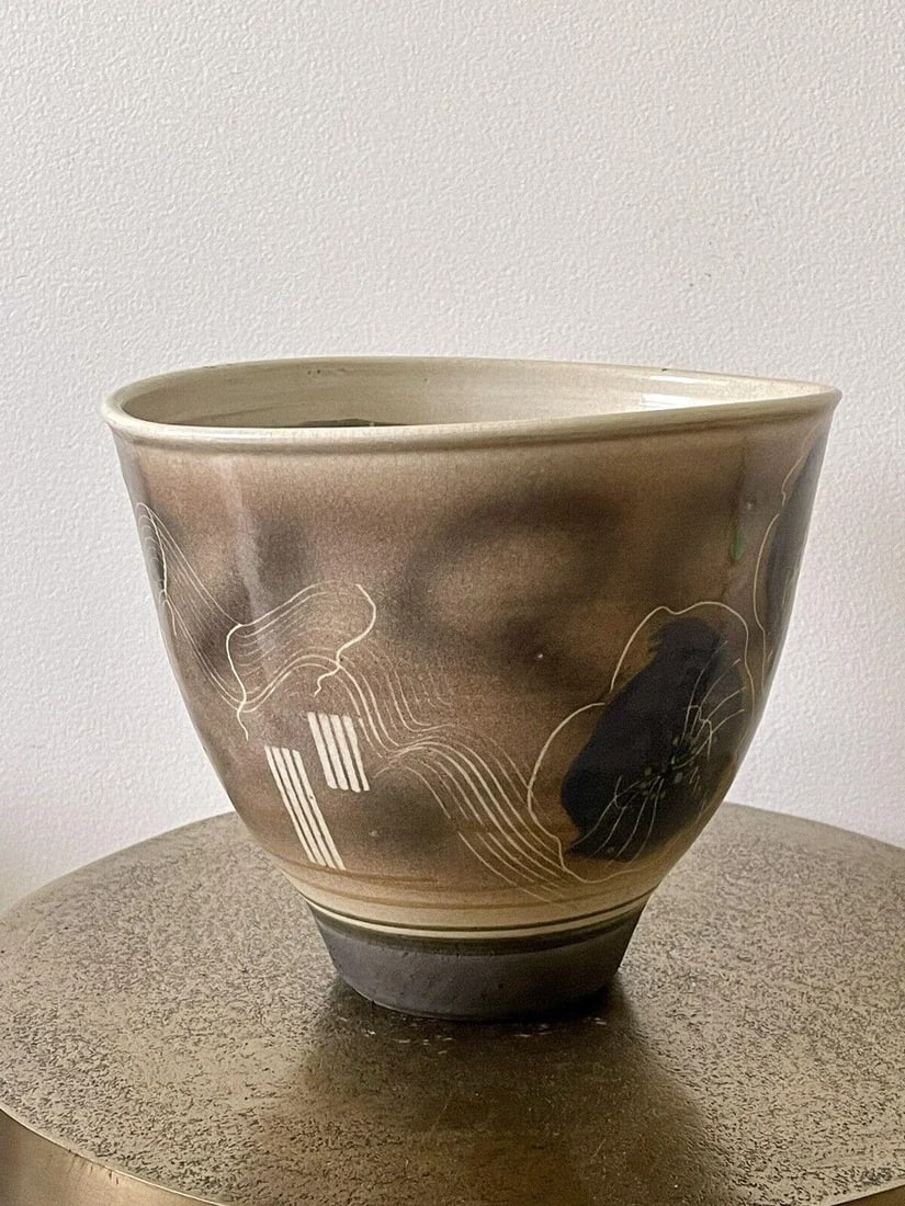 1980s Jamie Davis Studio Art Pottery Postmodern Raku Ceramic Vessel - 2