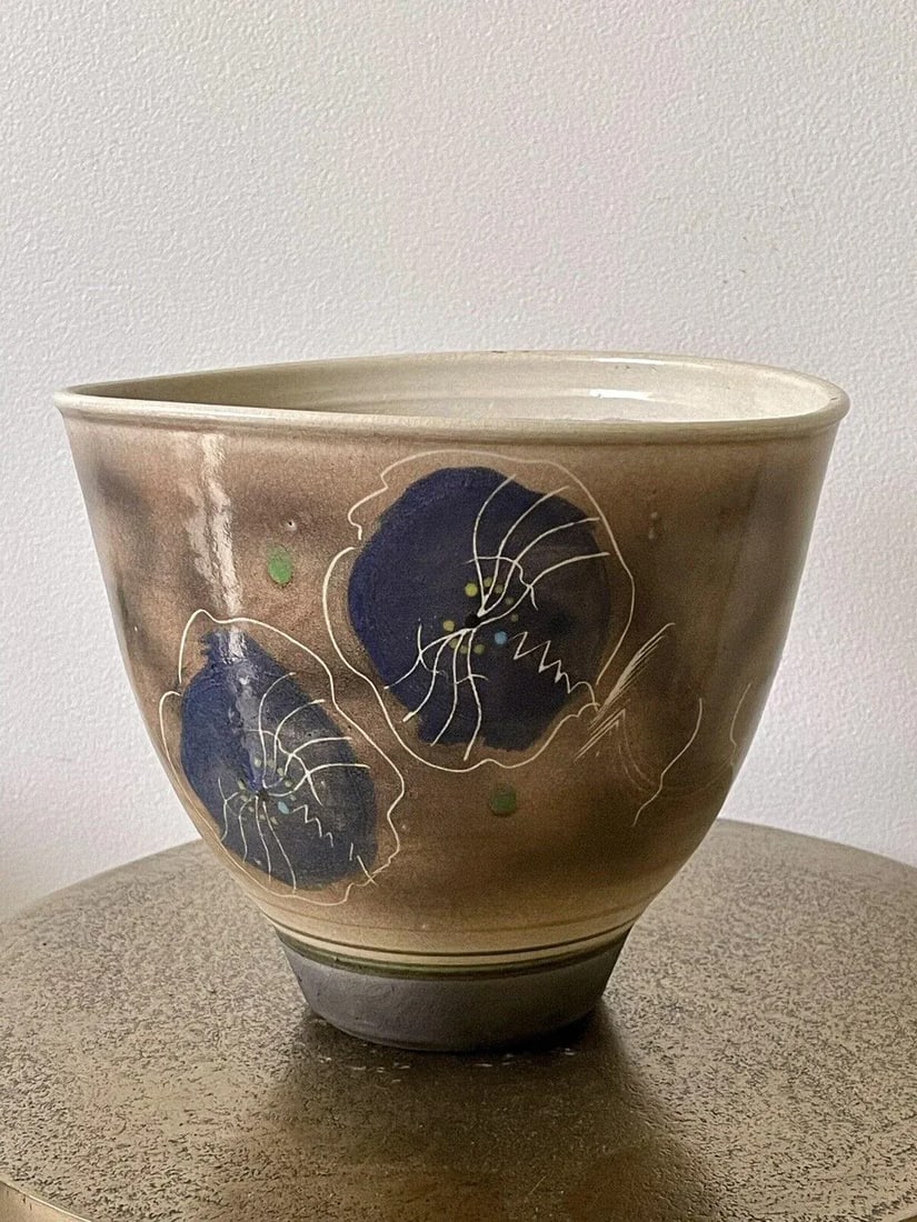 1980s Jamie Davis Studio Art Pottery Postmodern Raku Ceramic Vessel - 8
