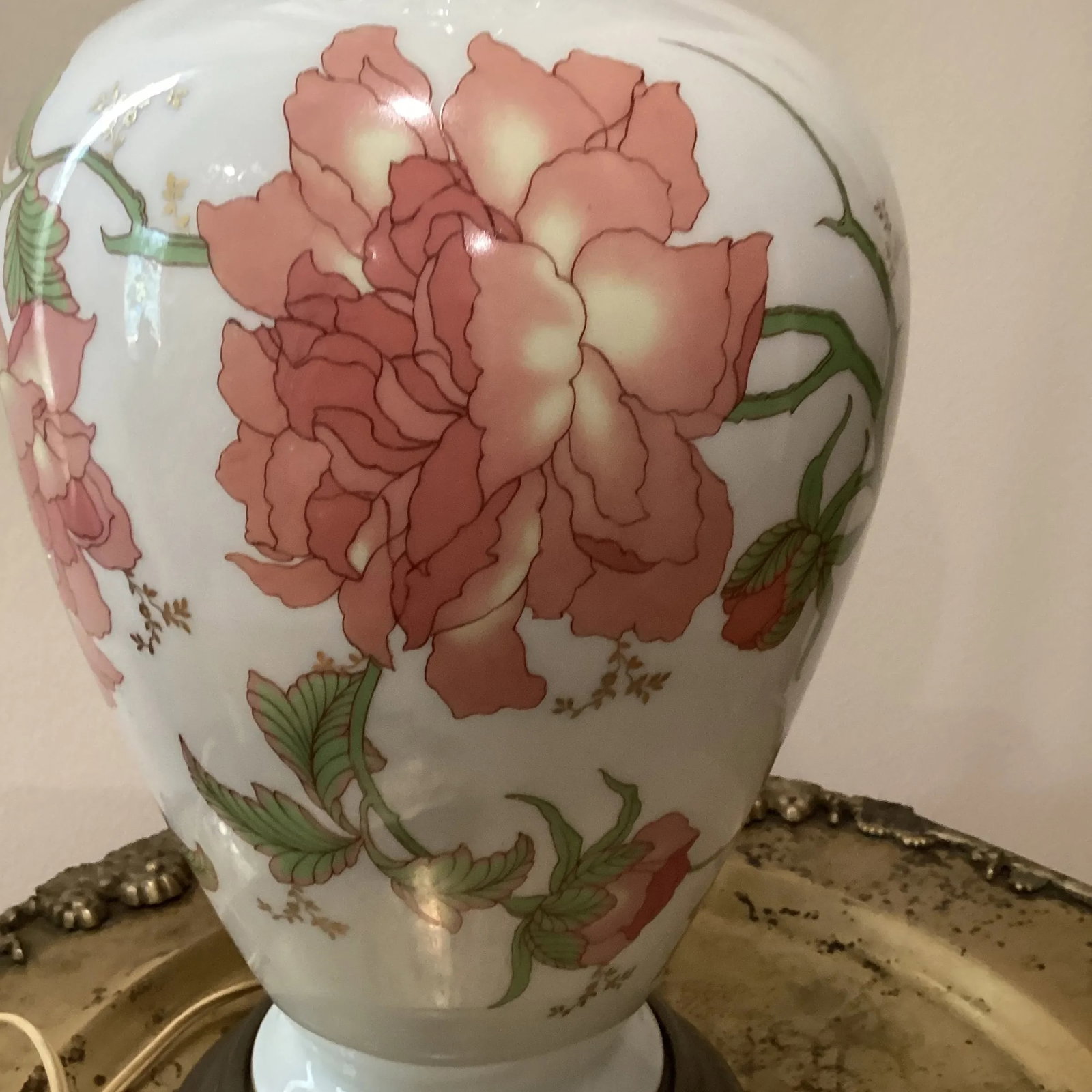 Mid 20th Century Rosenthal Kunstabteilung Selb Germany Handmade Porcelain Table Lamp With Brass Base - 4