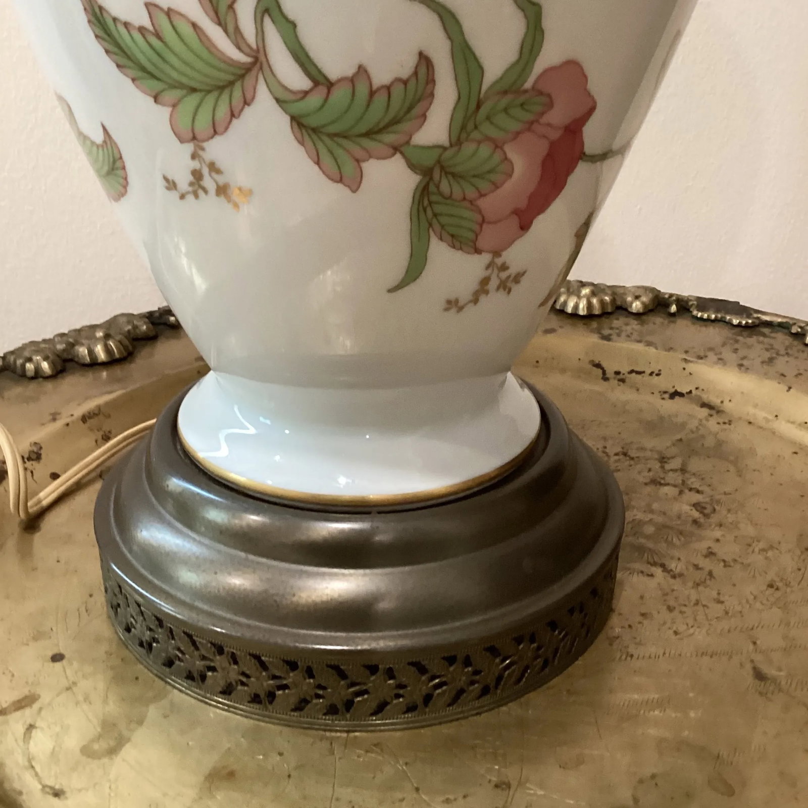 Mid 20th Century Rosenthal Kunstabteilung Selb Germany Handmade Porcelain Table Lamp With Brass Base - 5