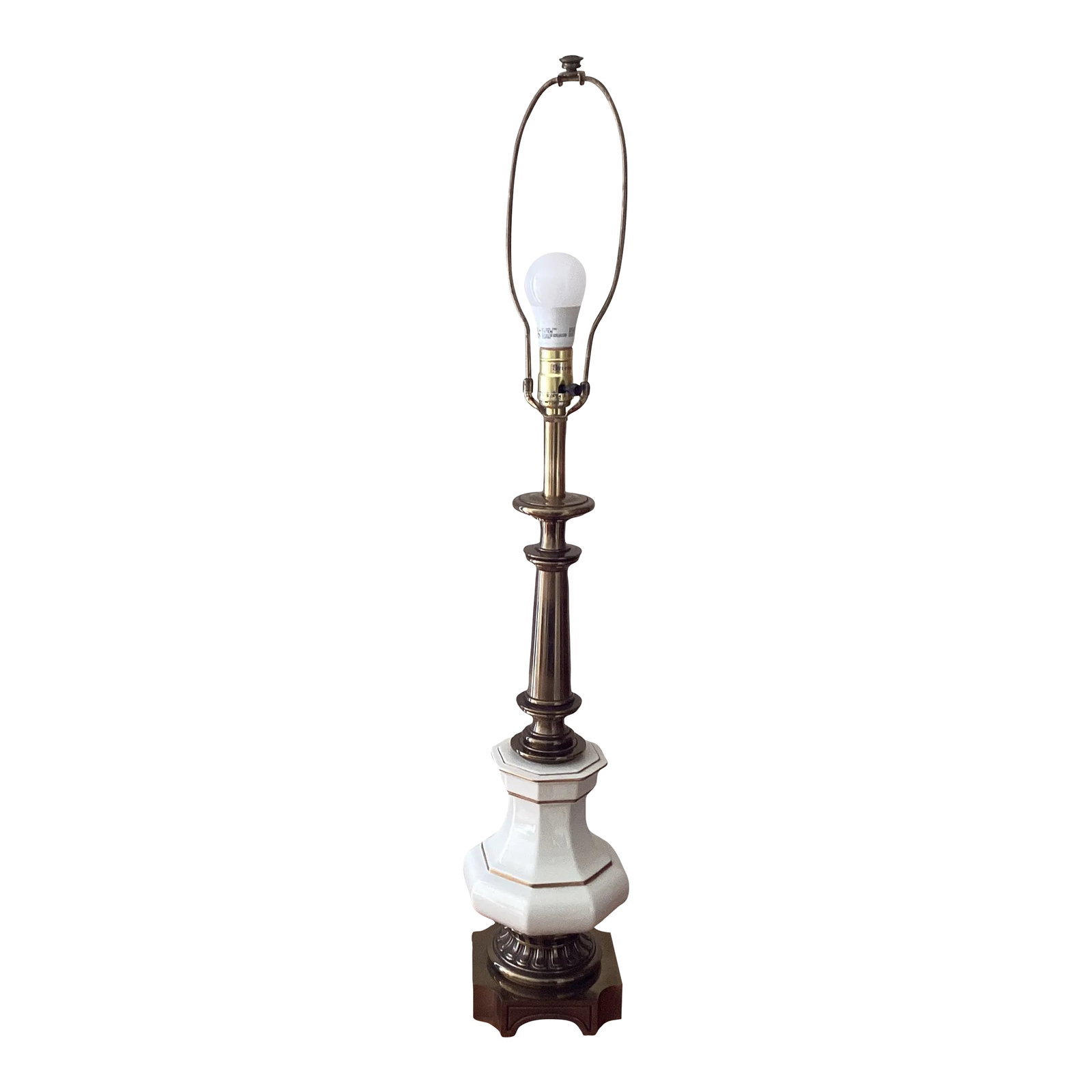 Vintage Stiffel Solid Brass & Bronze Ceramic Porcelain Lamp With Base: Vintage Stiffel Solid Brass & Bronze Ceramic Porcelain Lamp With Base Condition: Alterations: Original Condition Unaltered Imperfections: Some Imperfections Condition Notes: Good work condition Creato