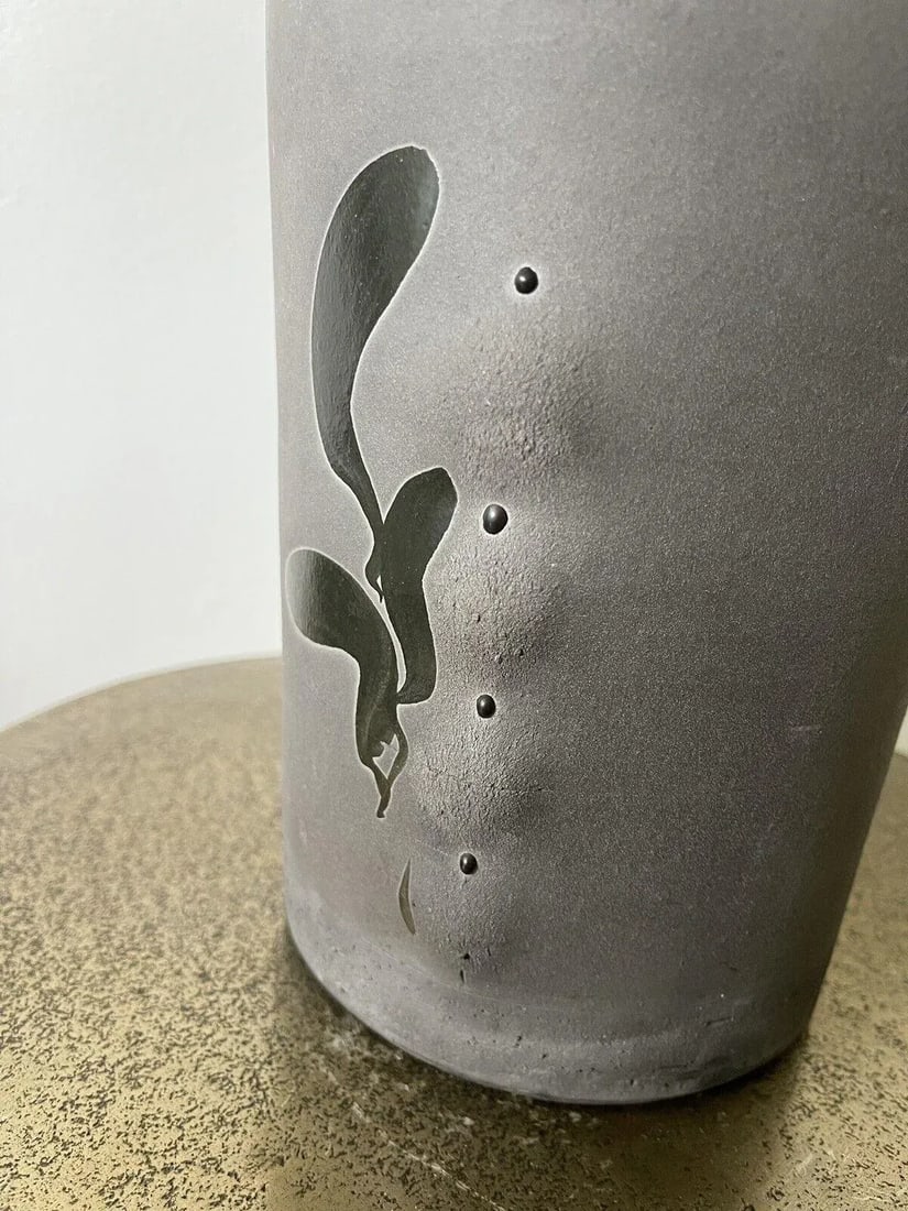 1980s Jamie Davis Studio Art Pottery 1980s Postmodern Raku Ceramic Vase - 4
