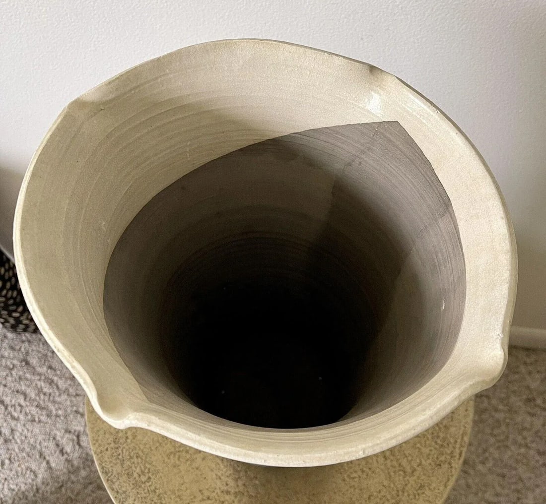 1980s Jamie Davis Studio Art Pottery 1980s Postmodern Raku Ceramic Vase - 6