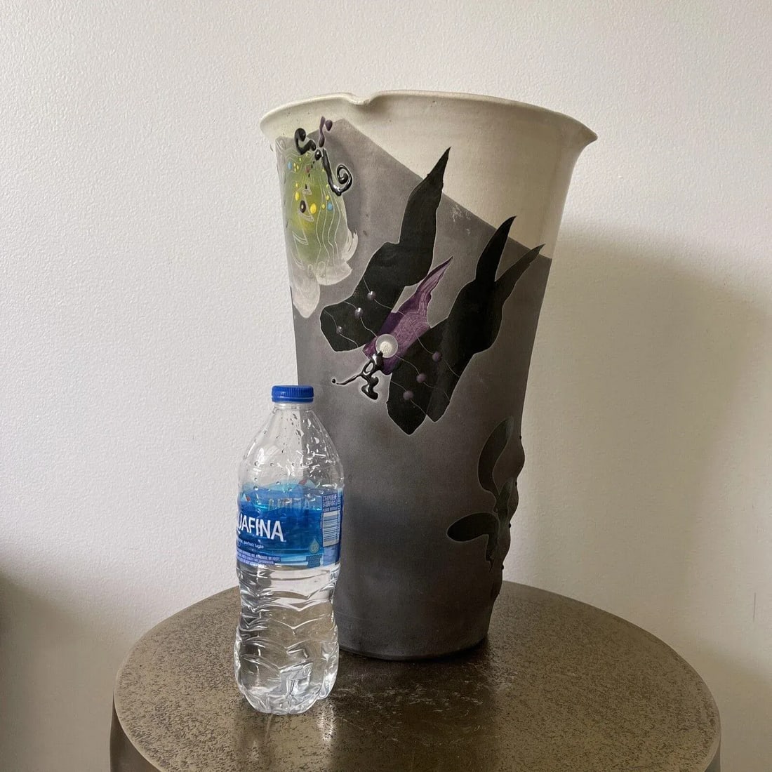 1980s Jamie Davis Studio Art Pottery 1980s Postmodern Raku Ceramic Vase - 9