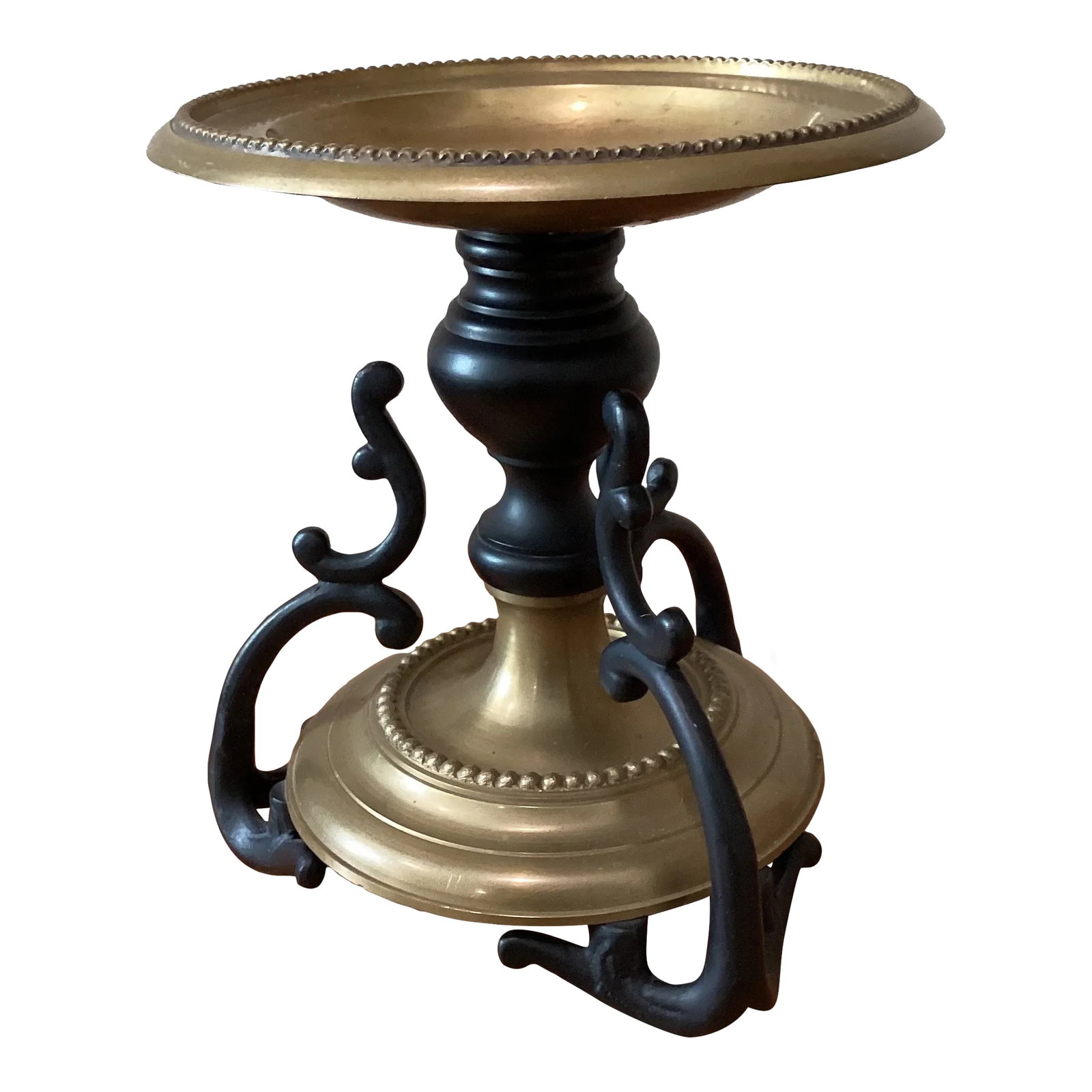 Antique Bronze Cup Louis XVI Style 19 Century Restoration Period: Unique 19th century bronze cup in the Louis XVI style Mounted on 3 feet supporting a turned shaft The bowl and the base of the foot are underlined by a very elegant row of pearls Shaft of baluster