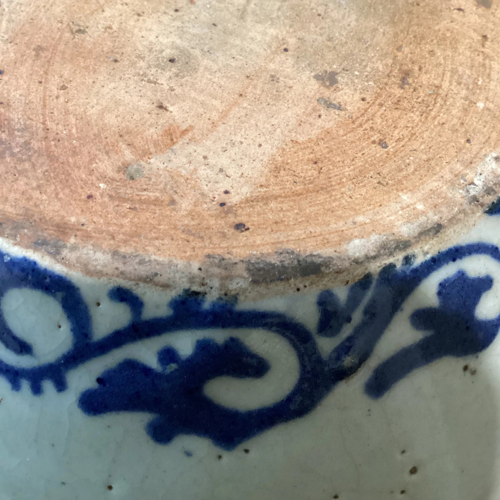 19th Century Handmade & Hand-Painted Glazed Terracotta Pitcher - 11