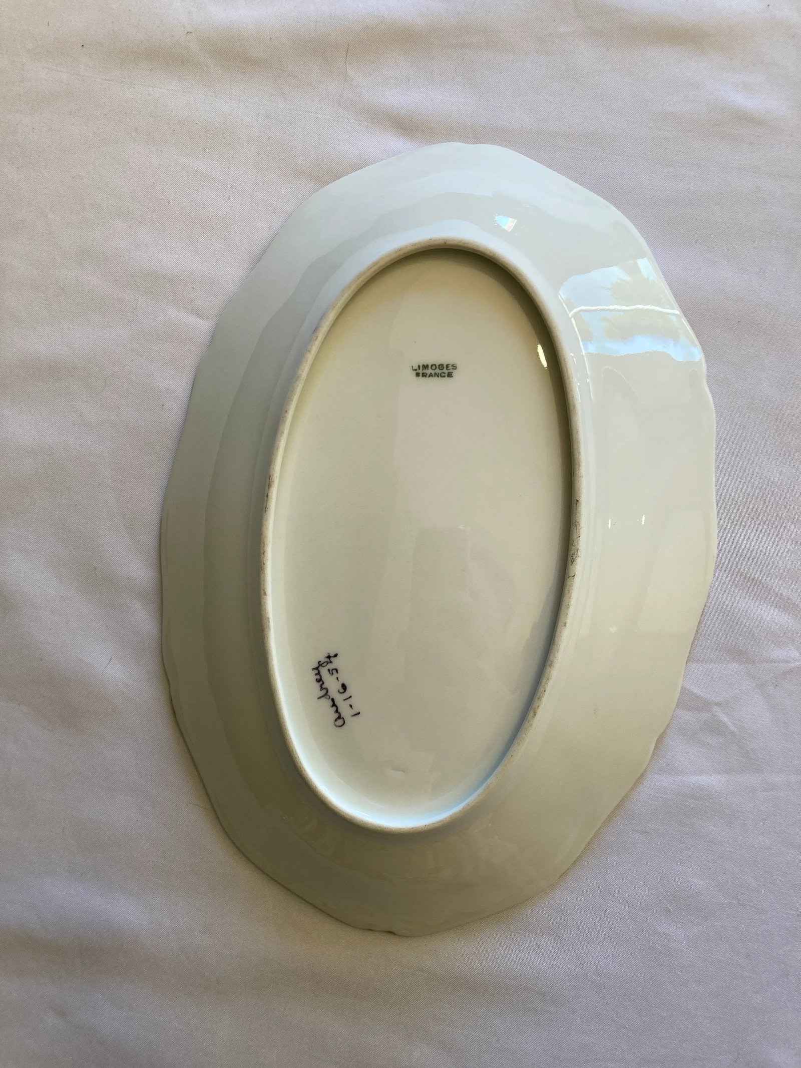 1940s Limoges Porcelain Purple Floral Dish - 6