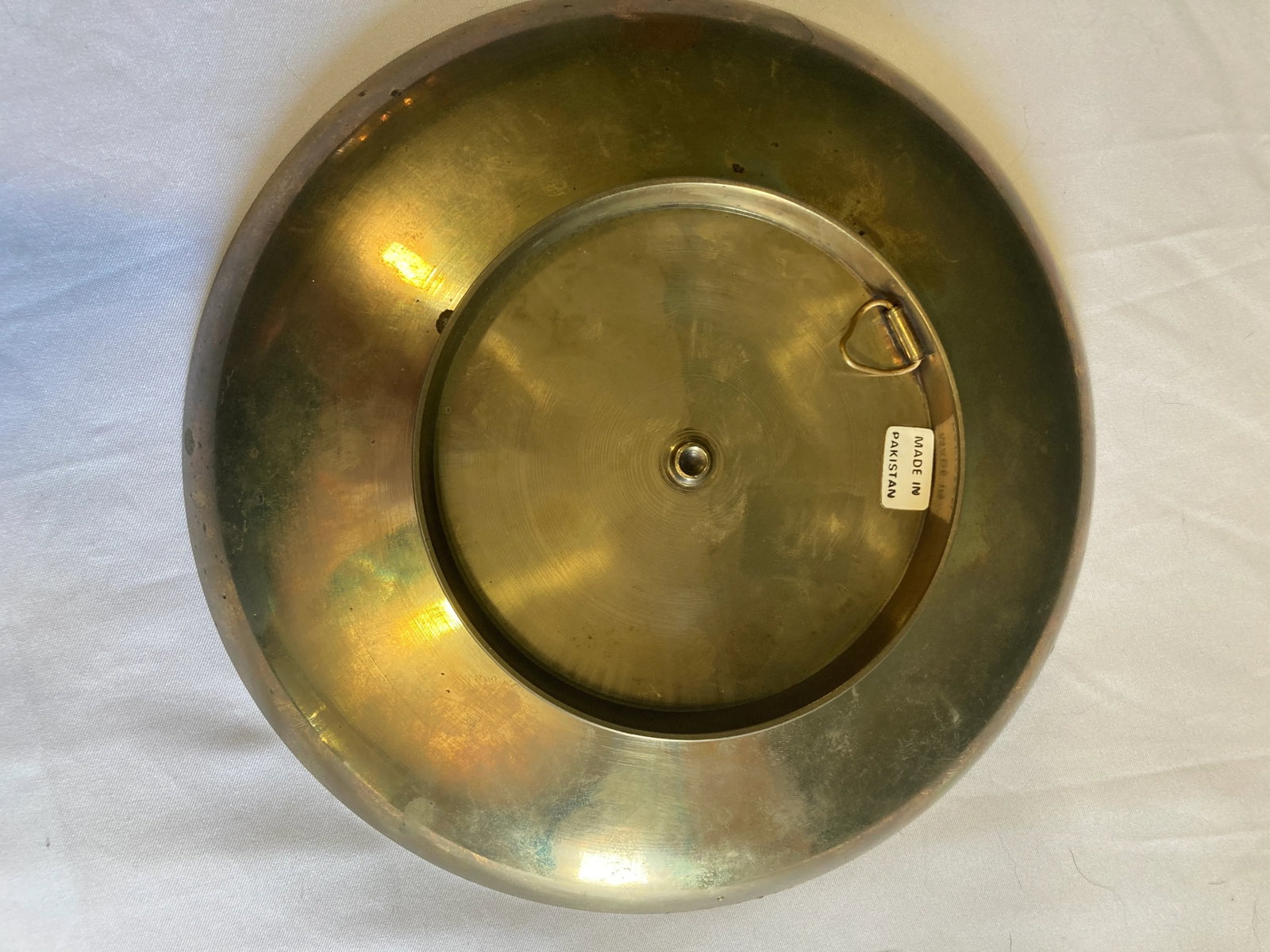 Vintage Hand Painted Brass Decorative Wall Plate - 7