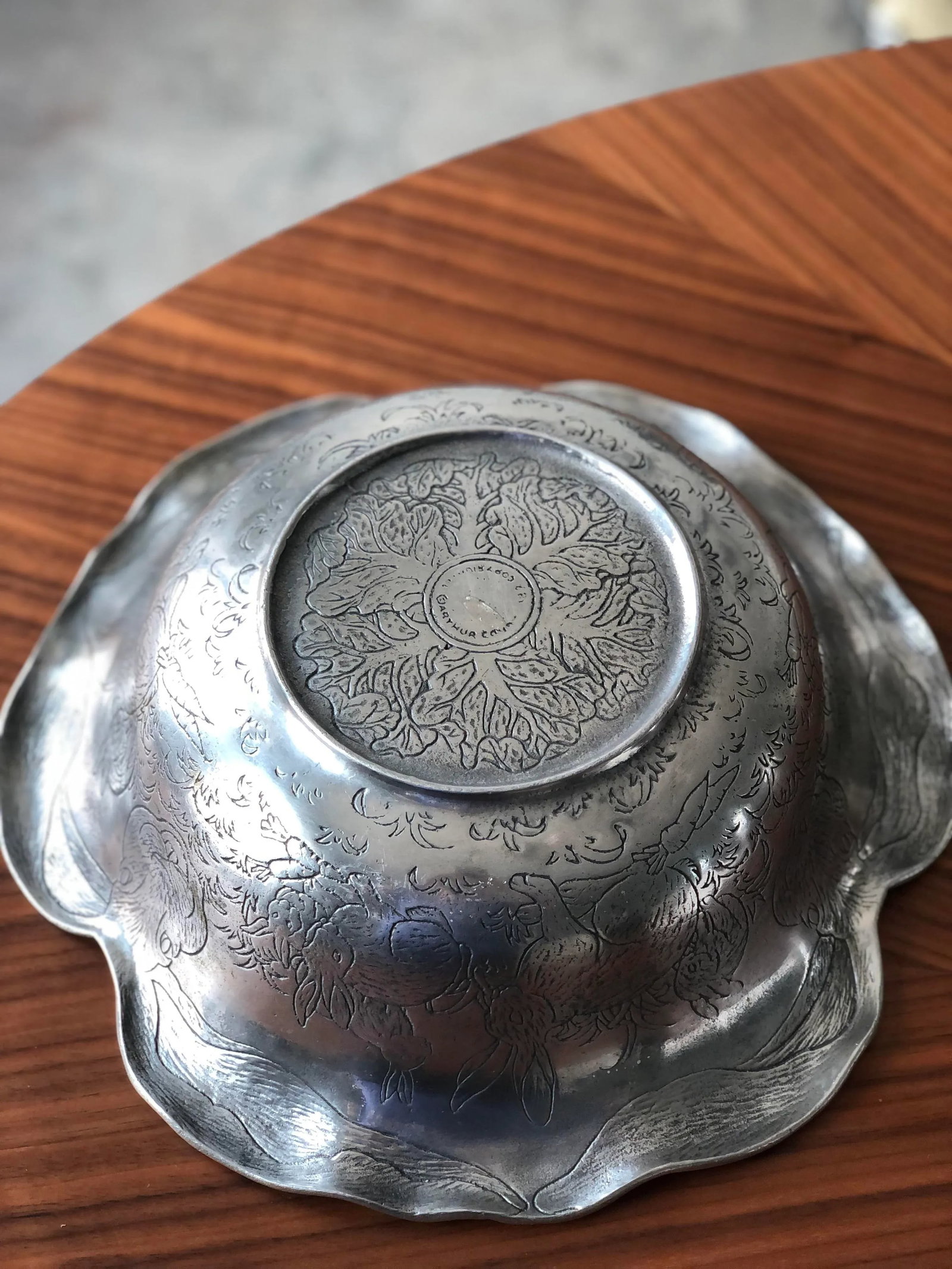 1980s Vintage Arthur Court Aluminum Bunny Rabbit Serving Bowl - 2