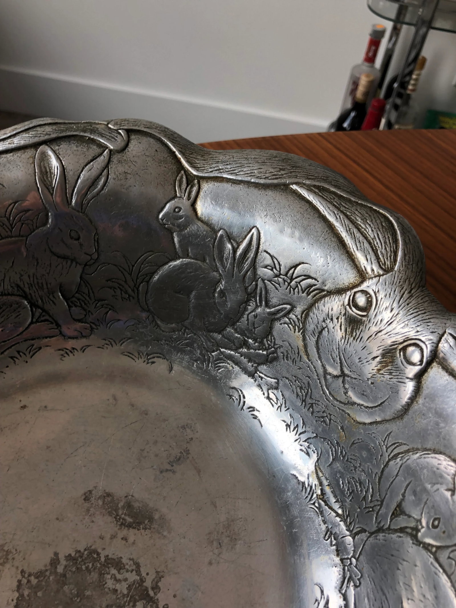 1980s Vintage Arthur Court Aluminum Bunny Rabbit Serving Bowl - 5