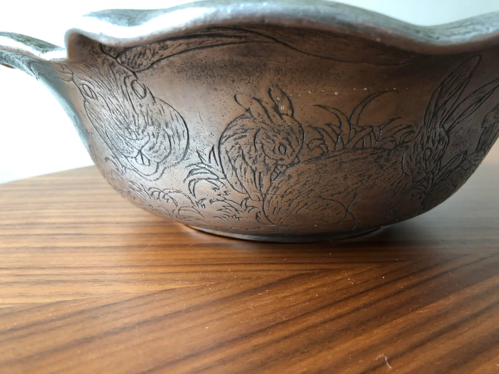 1980s Vintage Arthur Court Aluminum Bunny Rabbit Serving Bowl - 6