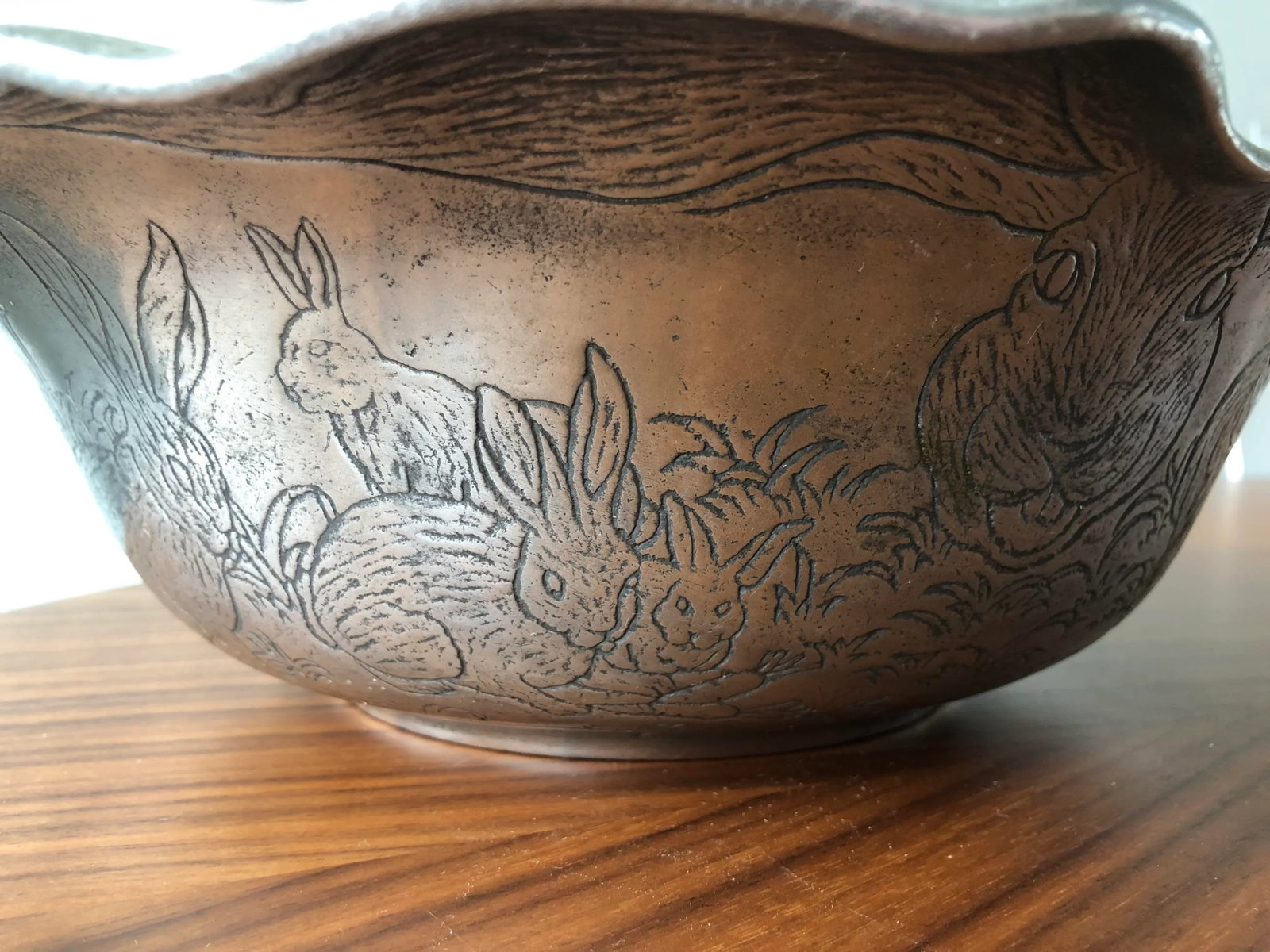 1980s Vintage Arthur Court Aluminum Bunny Rabbit Serving Bowl - 7