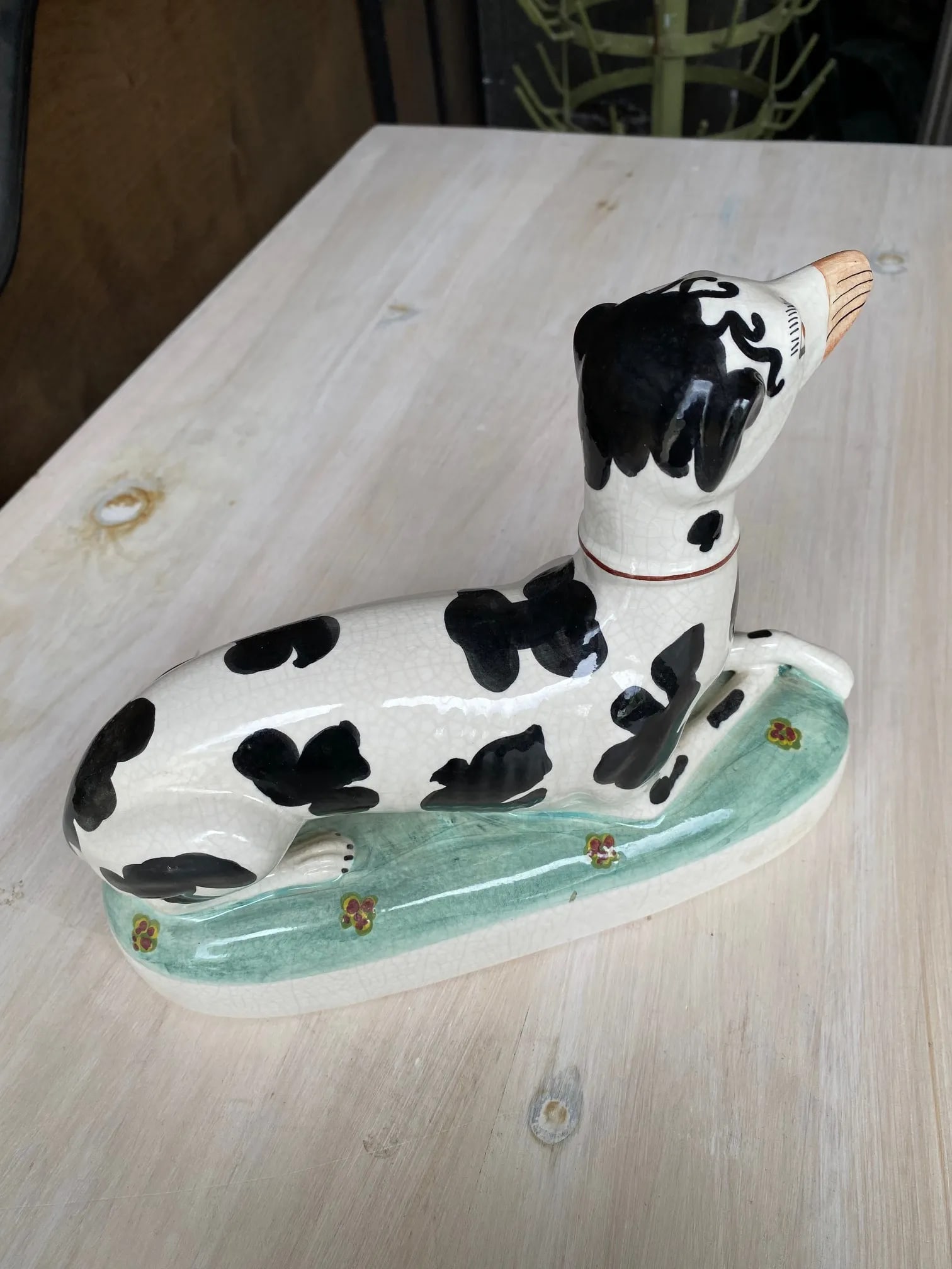 1990s Black and White Staffordshire-Style Dog - 2