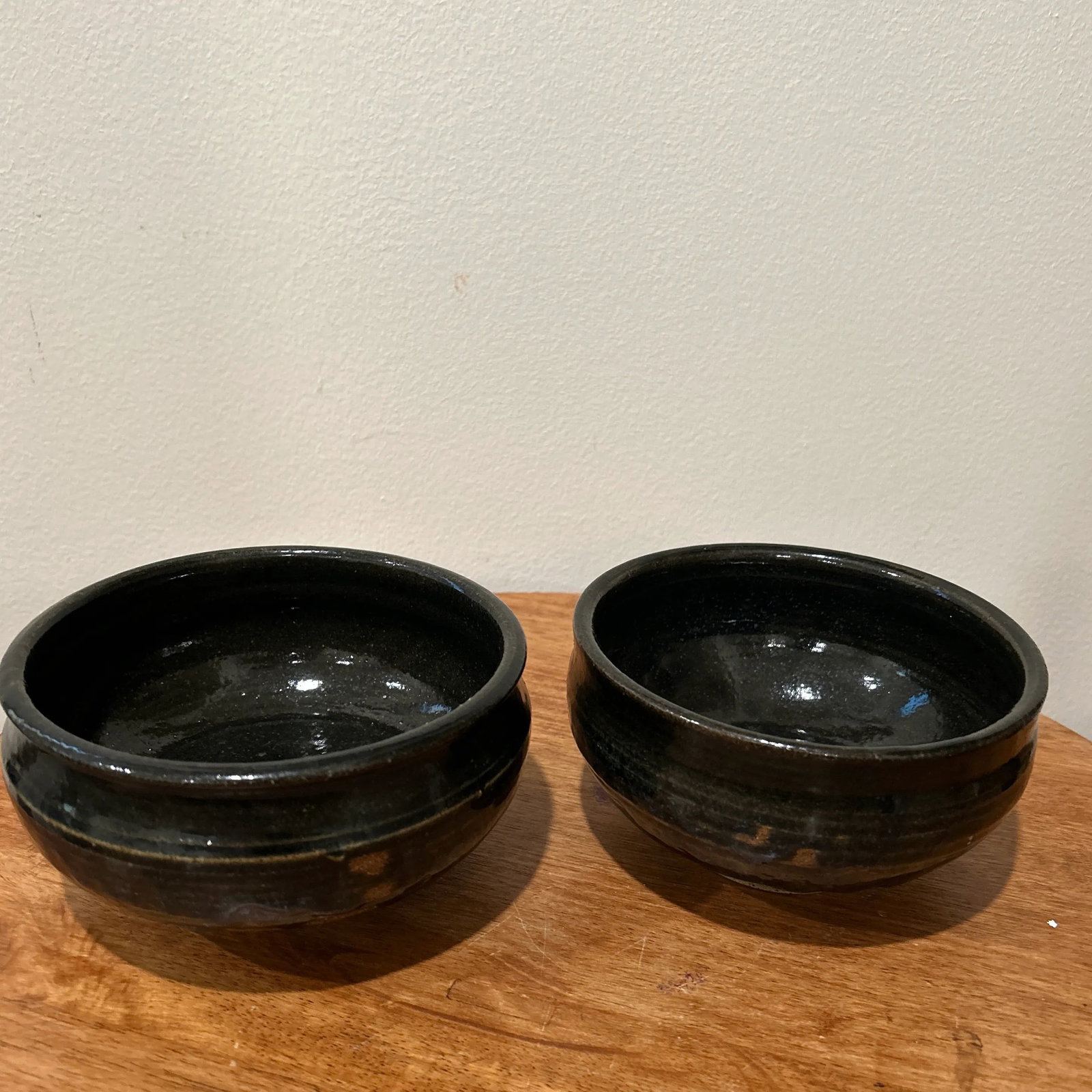 Vintage Chawan Japanese Tea Ceremony Bowls Stoneware Raku Glaze, Signed- Set of 2 - 13