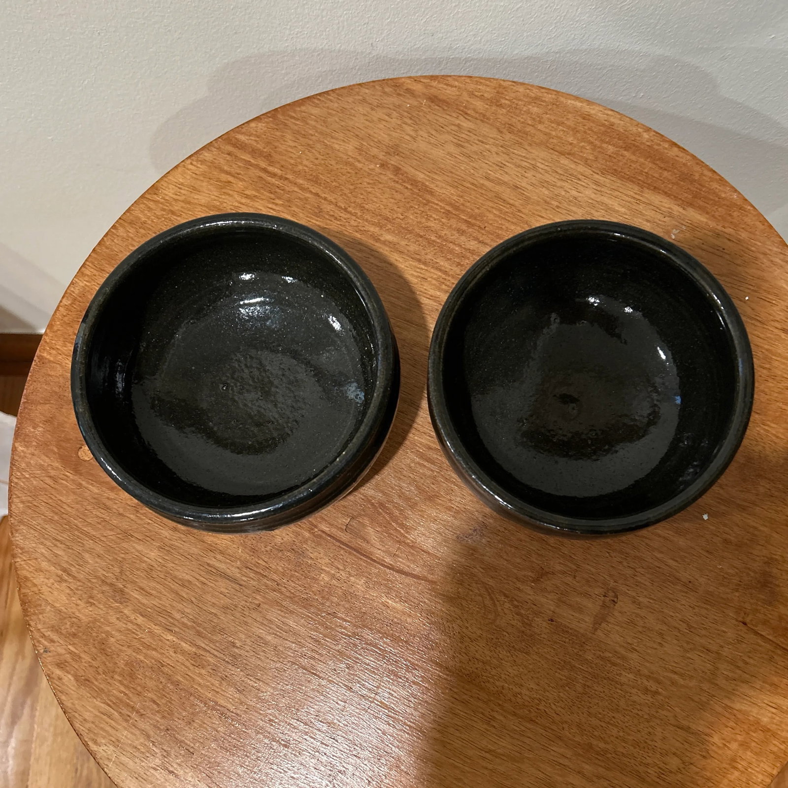 Vintage Chawan Japanese Tea Ceremony Bowls Stoneware Raku Glaze, Signed- Set of 2 - 2