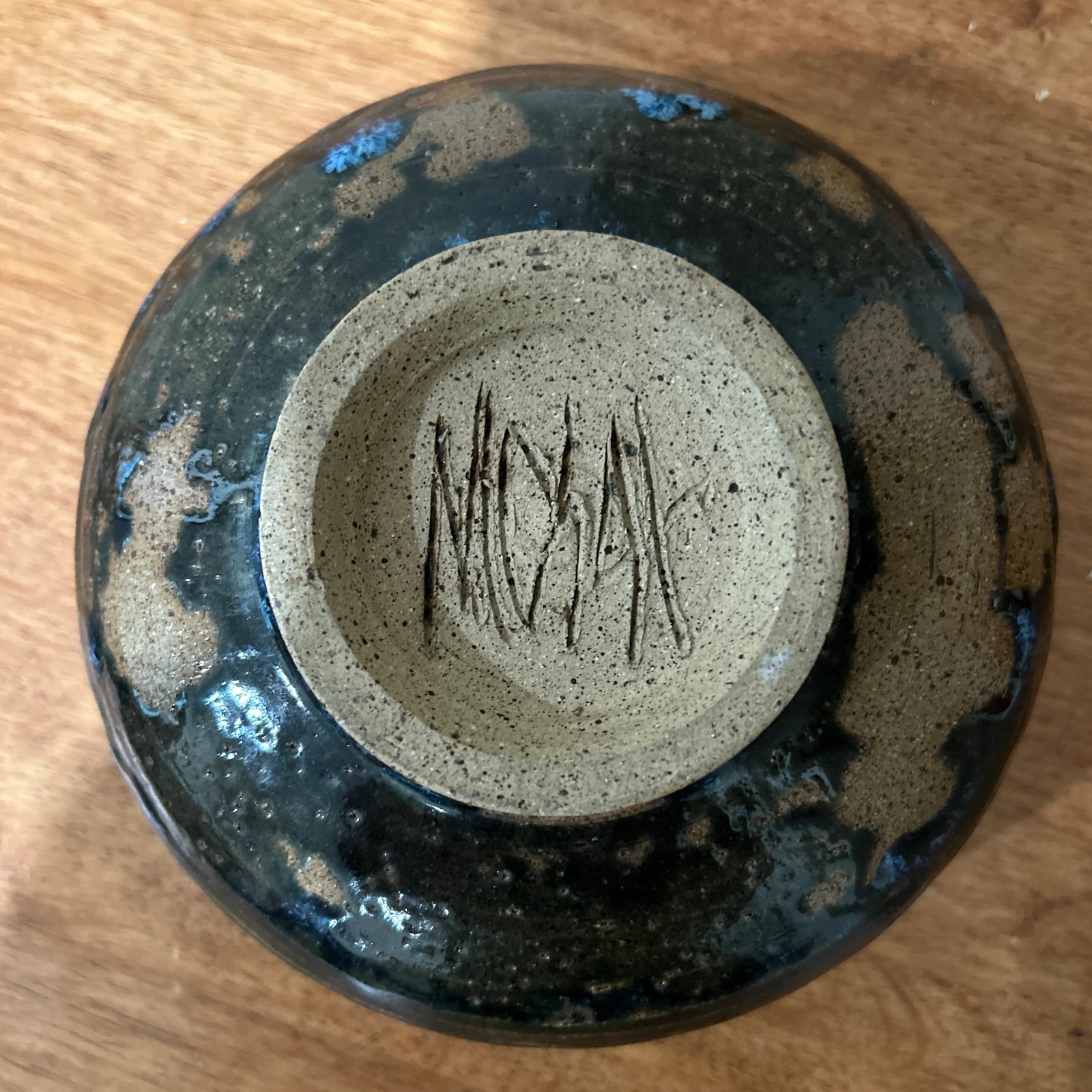 Vintage Chawan Japanese Tea Ceremony Bowls Stoneware Raku Glaze, Signed- Set of 2 - 7