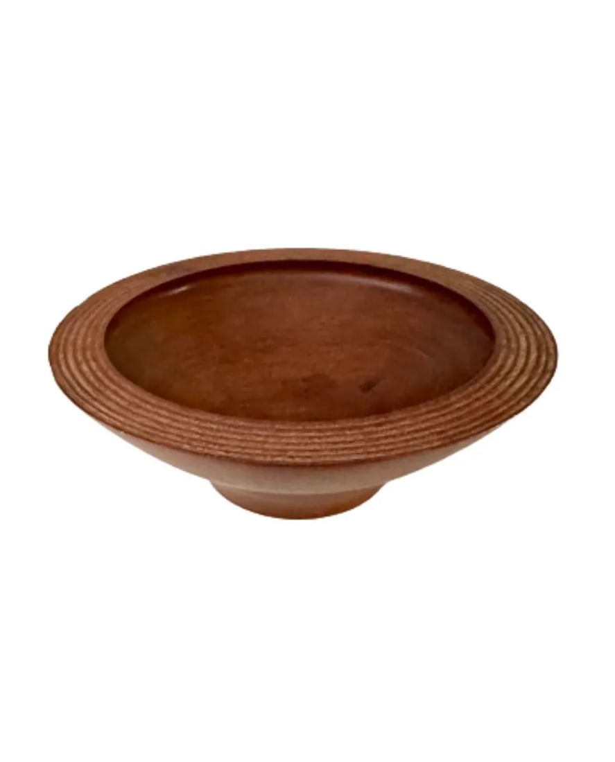 Danish Modern Style Hand-Crafted Wood Turned Walnut Bowl - 13