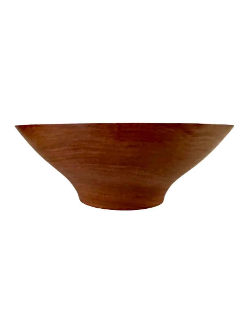 Danish Modern Style Hand-Crafted Wood Turned Walnut Bowl - 2